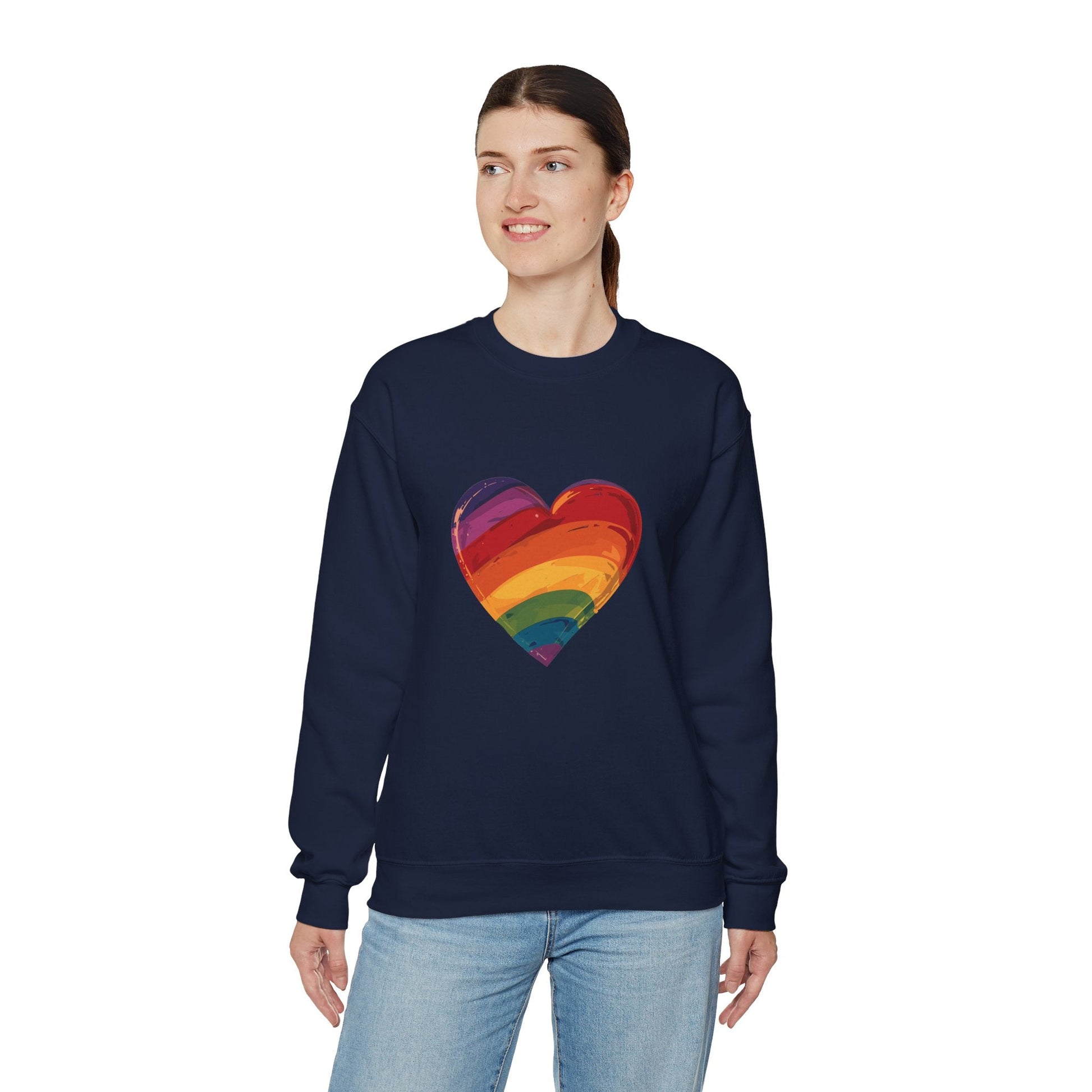 Cartoon Rainbow Heart - Unisex Sweatshirt - Sweatshirt - The Lucky Wombat