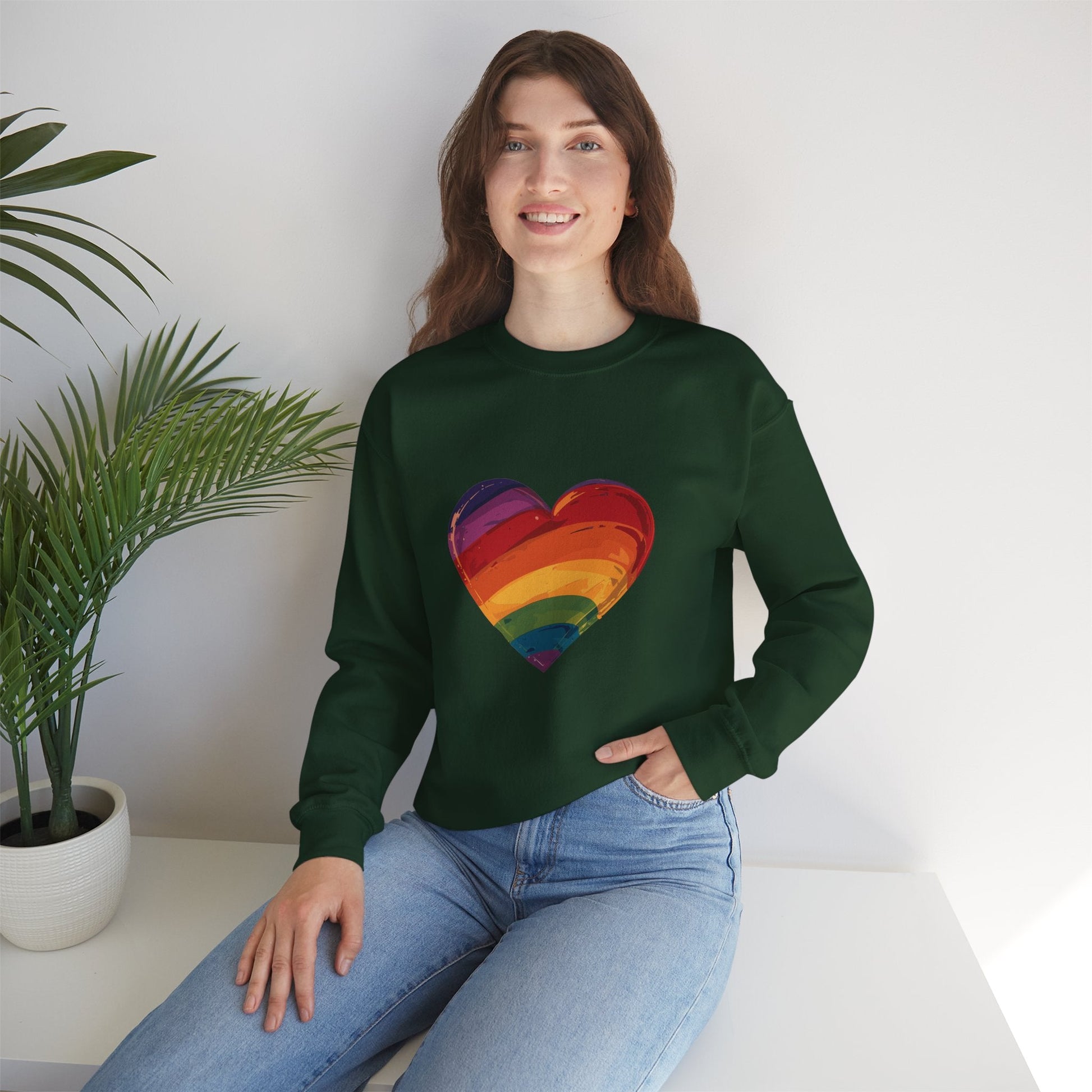 Cartoon Rainbow Heart - Unisex Sweatshirt - Sweatshirt - The Lucky Wombat