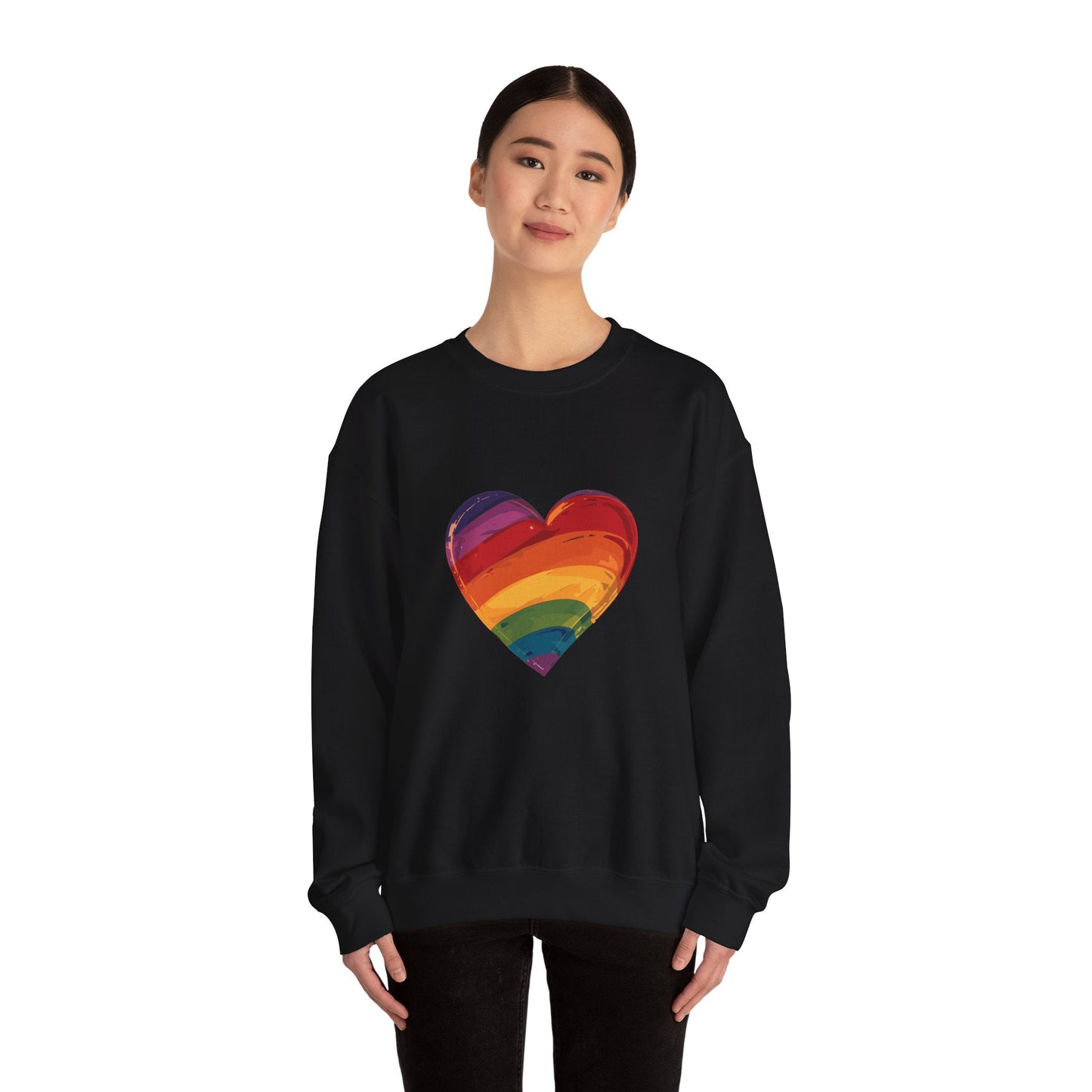 Cartoon Rainbow Heart - Unisex Sweatshirt - Sweatshirt - The Lucky Wombat