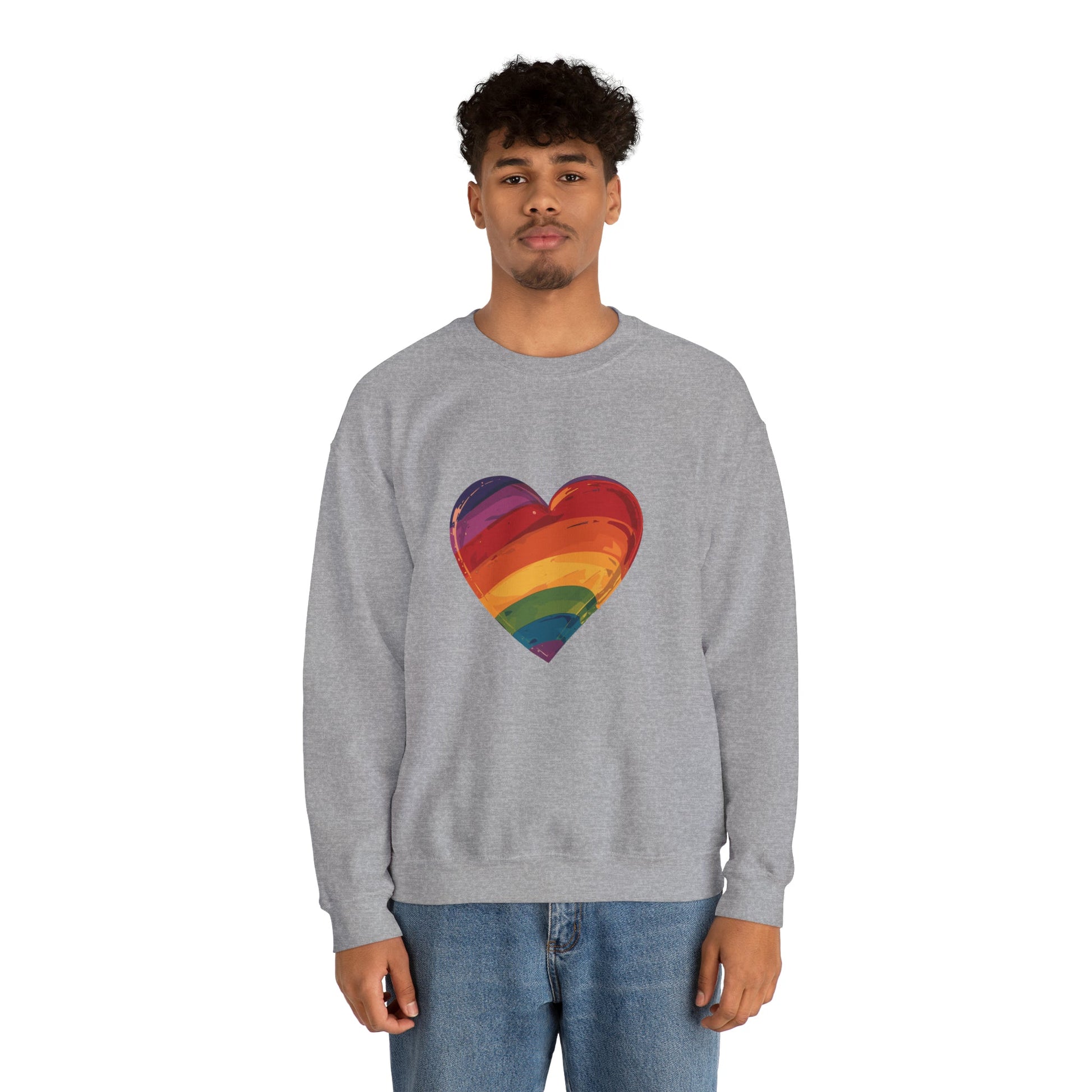 Cartoon Rainbow Heart - Unisex Sweatshirt - Sweatshirt - The Lucky Wombat