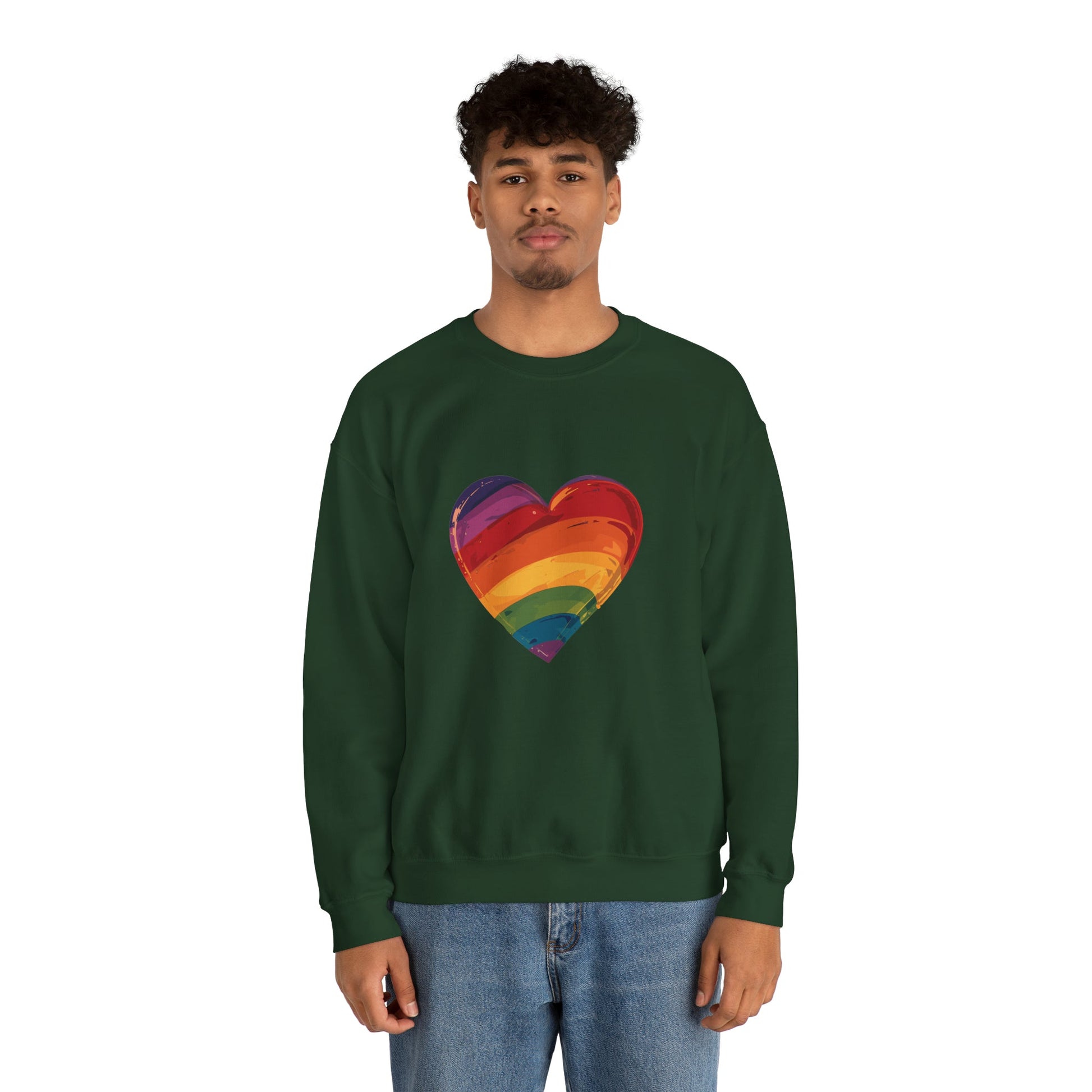 Cartoon Rainbow Heart - Unisex Sweatshirt - Sweatshirt - The Lucky Wombat