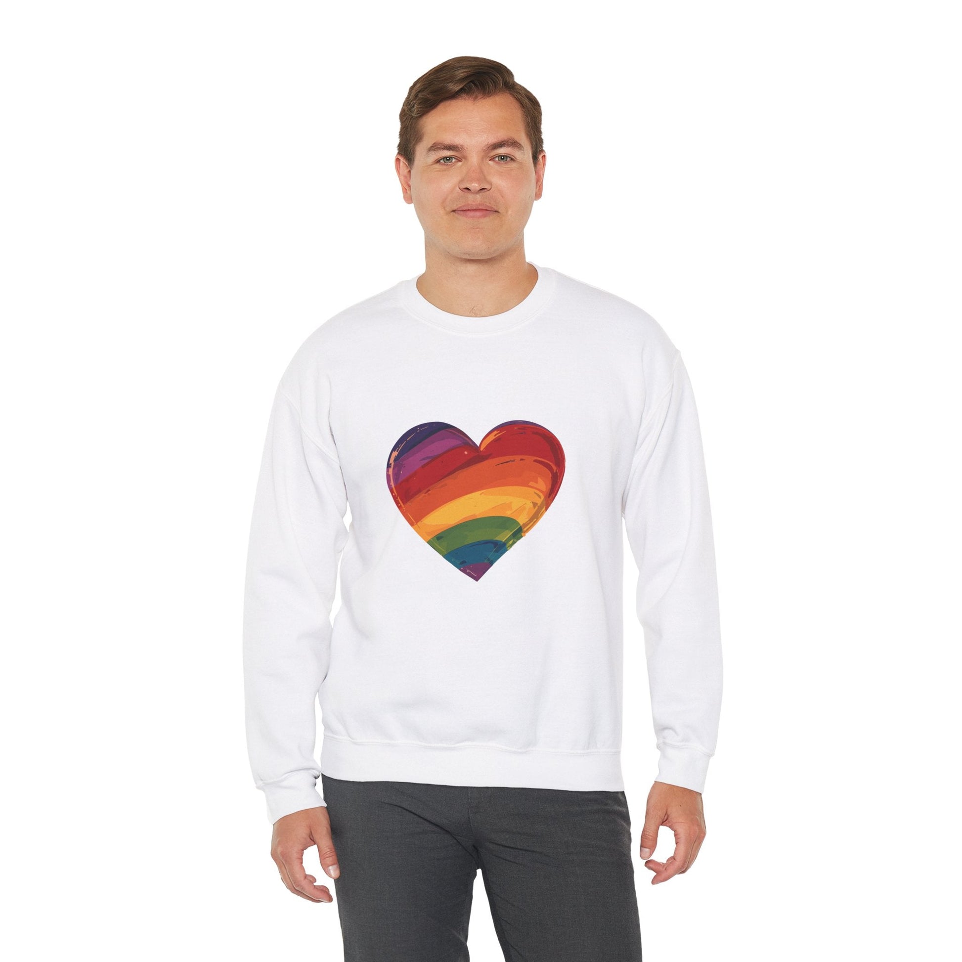 Cartoon Rainbow Heart - Unisex Sweatshirt - Sweatshirt - The Lucky Wombat