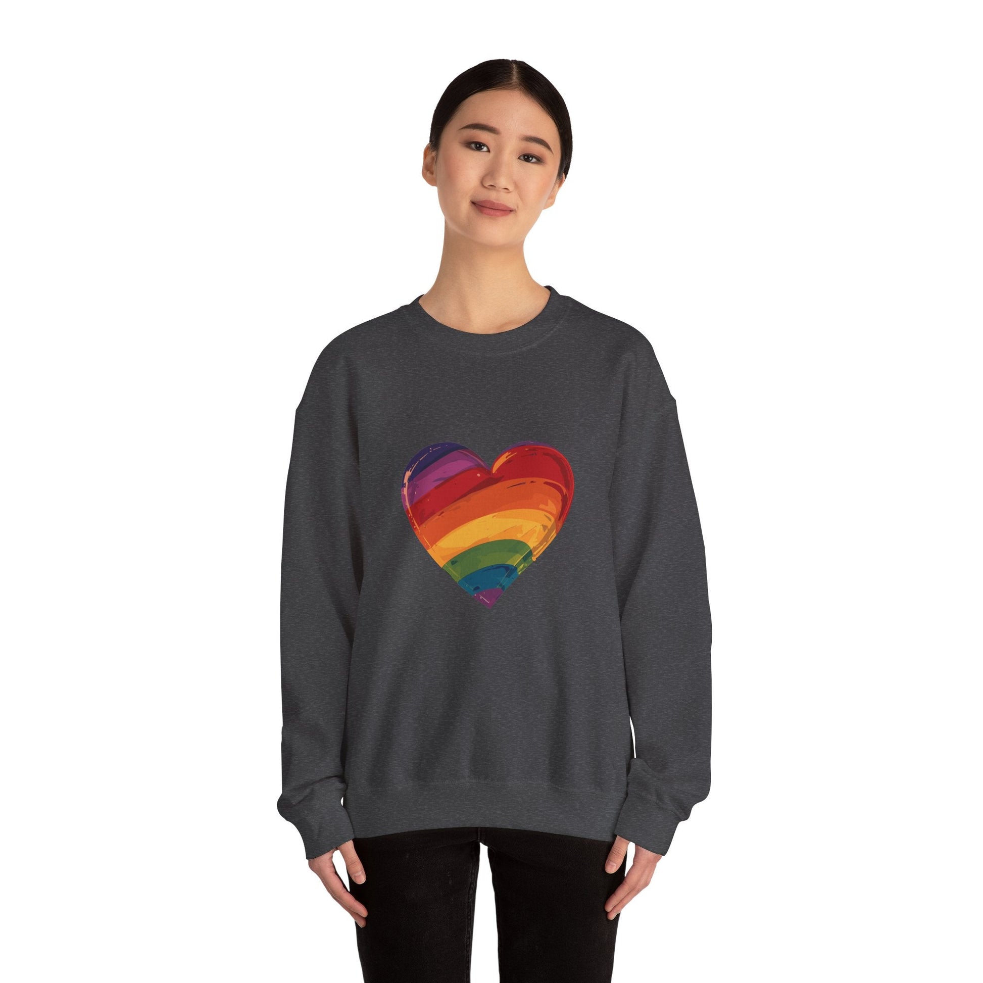 Cartoon Rainbow Heart - Unisex Sweatshirt - Sweatshirt - The Lucky Wombat