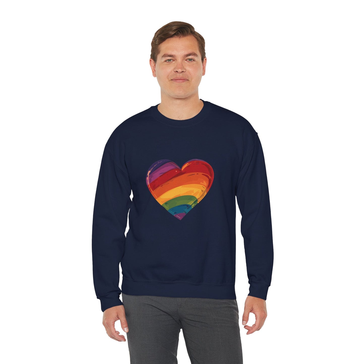 Cartoon Rainbow Heart - Unisex Sweatshirt - Sweatshirt - The Lucky Wombat