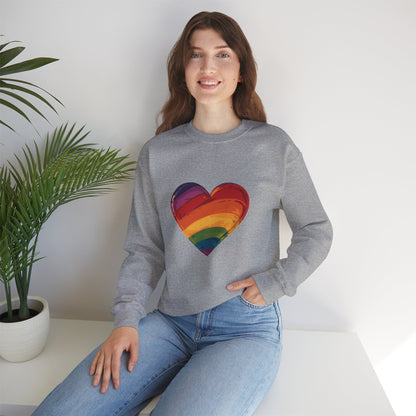Cartoon Rainbow Heart - Unisex Sweatshirt - Sweatshirt - The Lucky Wombat