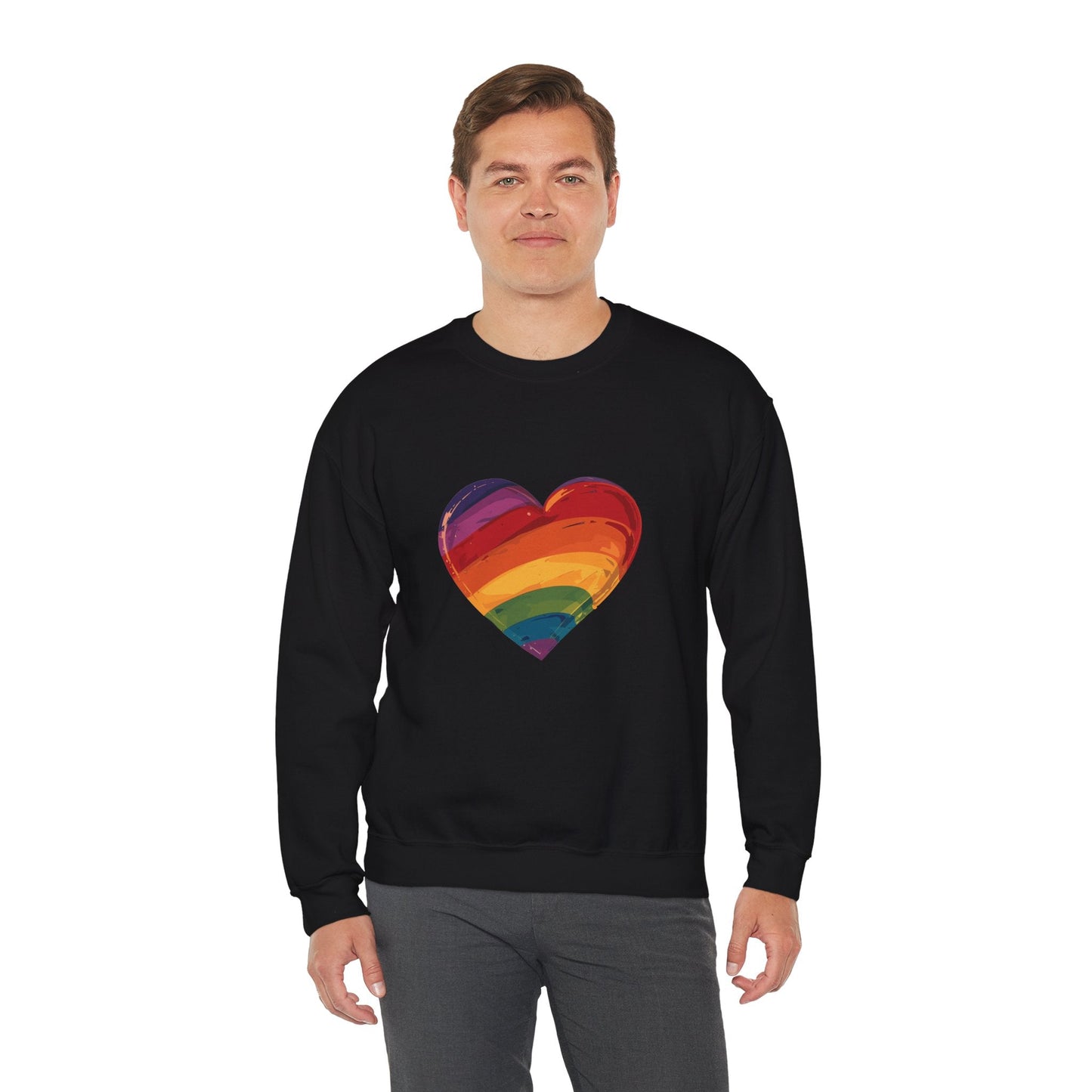 Cartoon Rainbow Heart - Unisex Sweatshirt - Sweatshirt - The Lucky Wombat