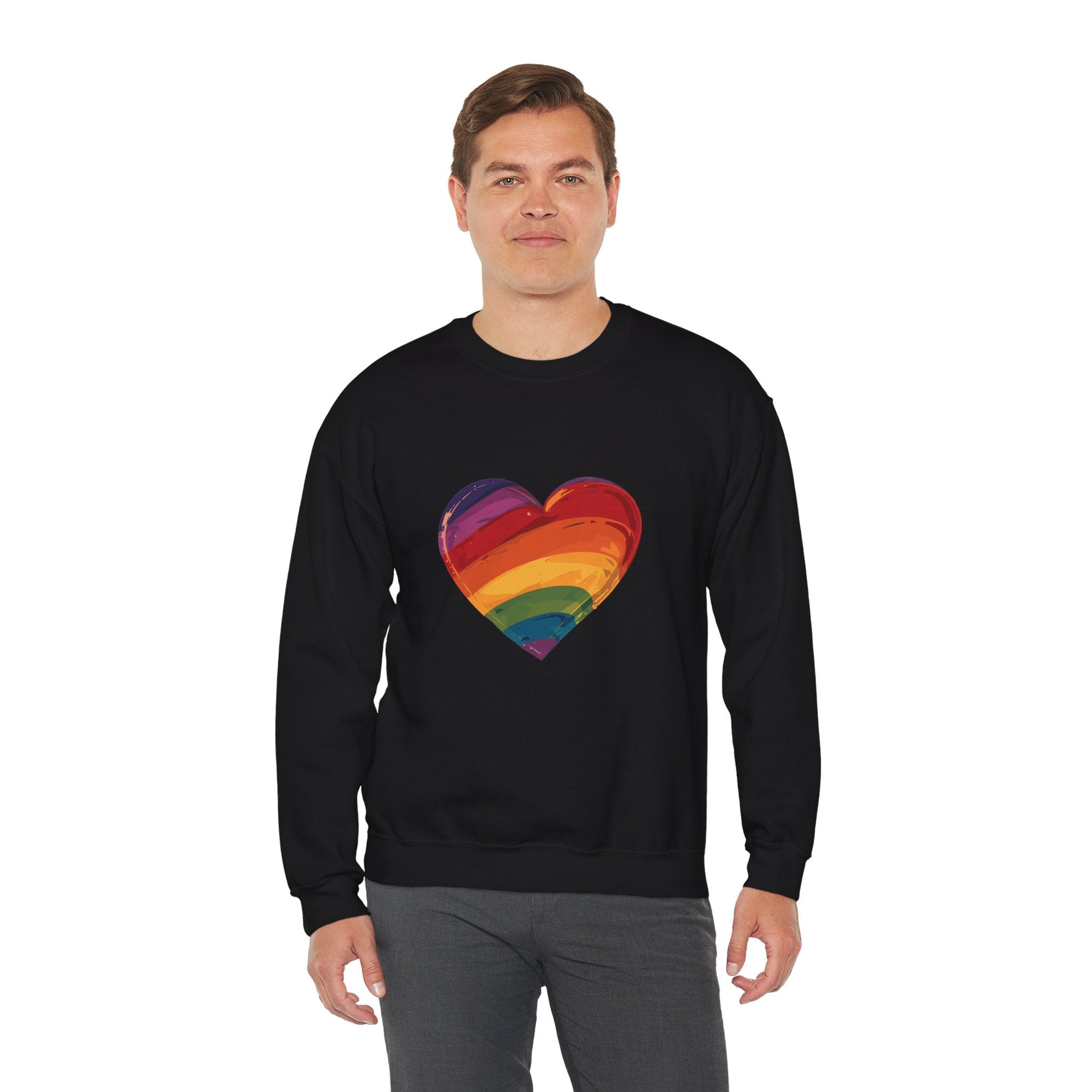 Cartoon Rainbow Heart - Unisex Sweatshirt - Sweatshirt - The Lucky Wombat