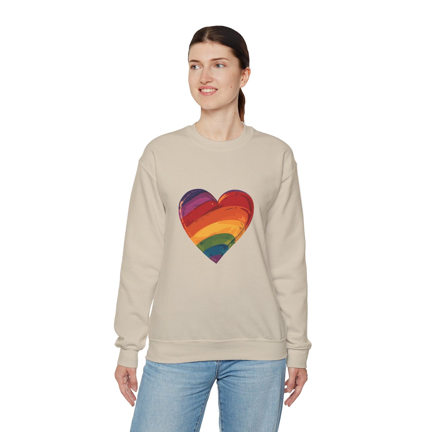 Cartoon Rainbow Heart - Unisex Sweatshirt - Sweatshirt - The Lucky Wombat