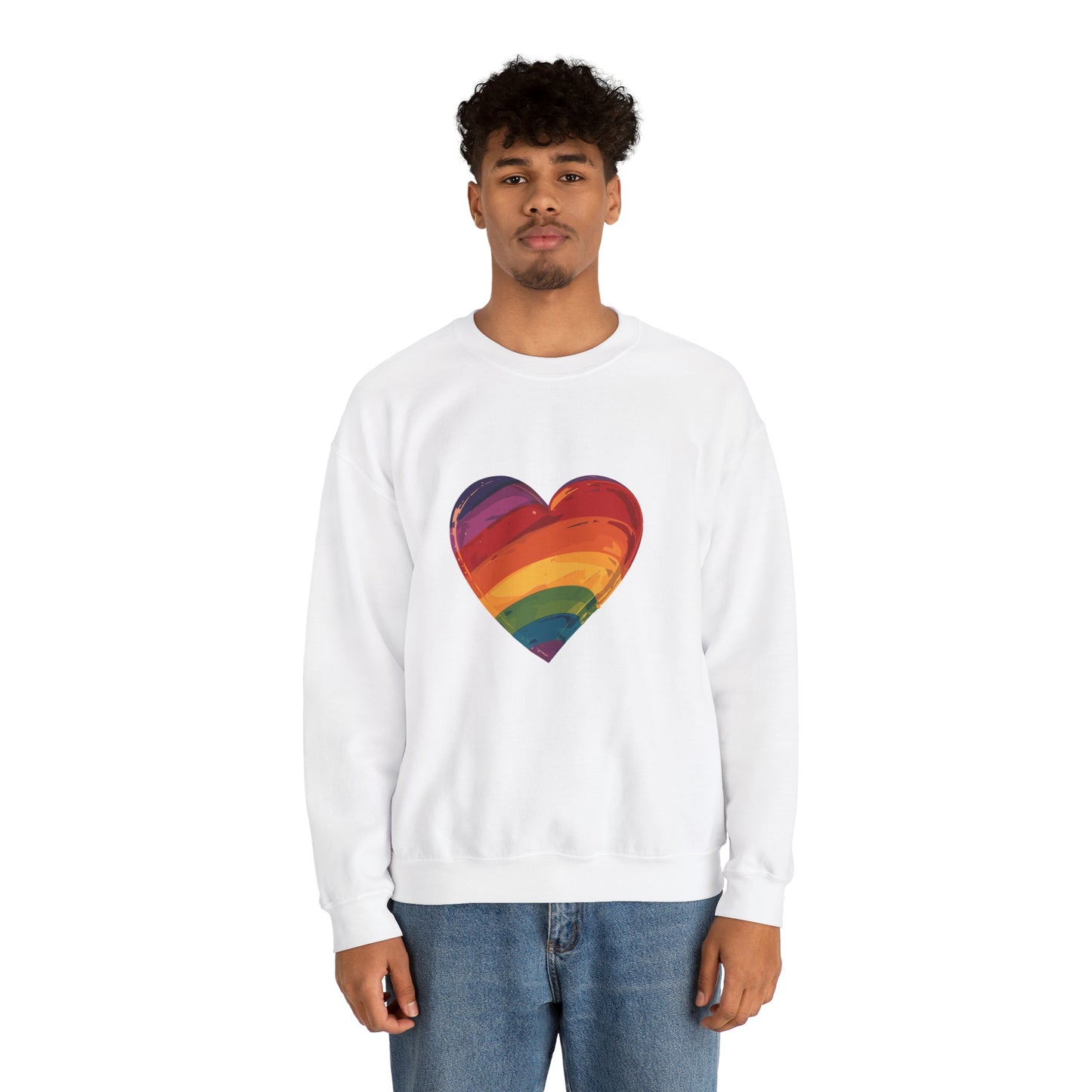 Cartoon Rainbow Heart - Unisex Sweatshirt - Sweatshirt - The Lucky Wombat