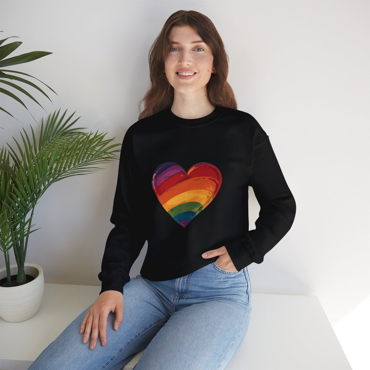 Cartoon Rainbow Heart - Unisex Sweatshirt - Sweatshirt - The Lucky Wombat