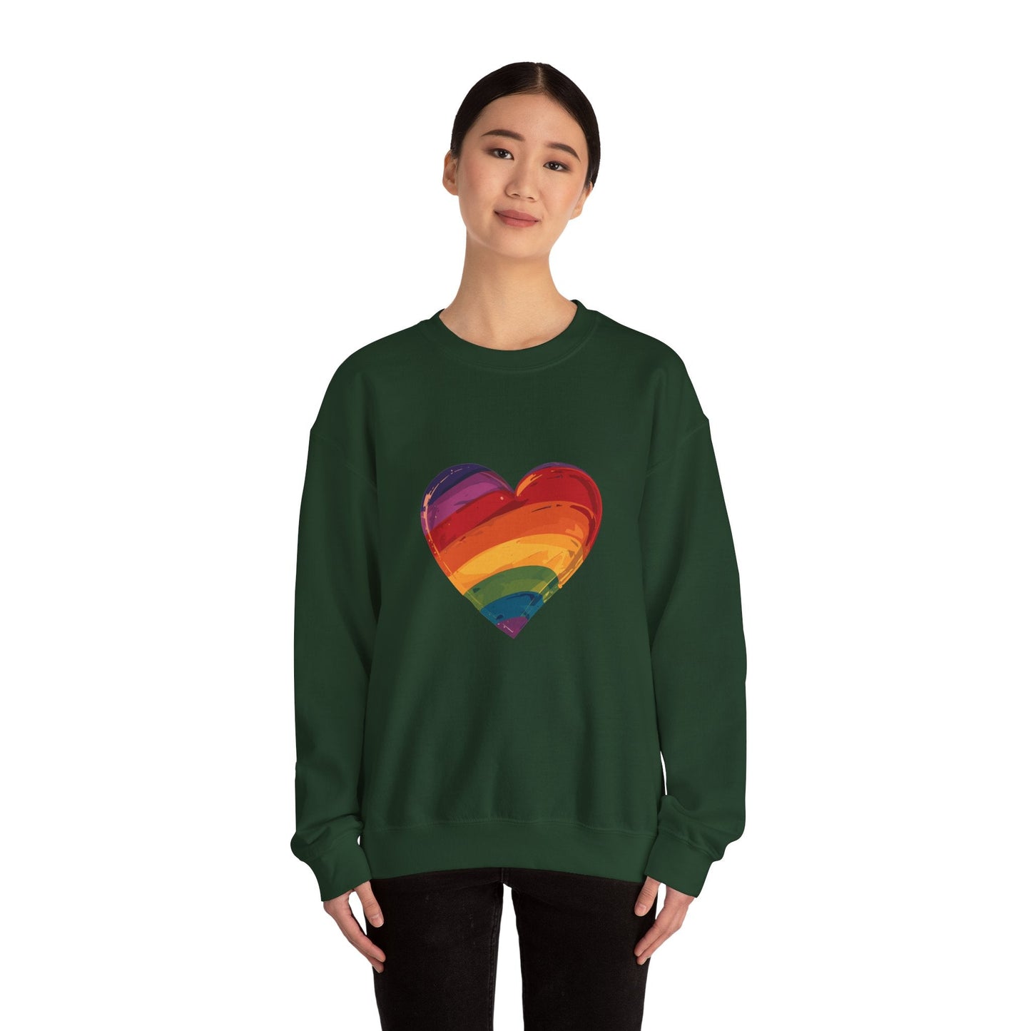 Cartoon Rainbow Heart - Unisex Sweatshirt - Sweatshirt - The Lucky Wombat