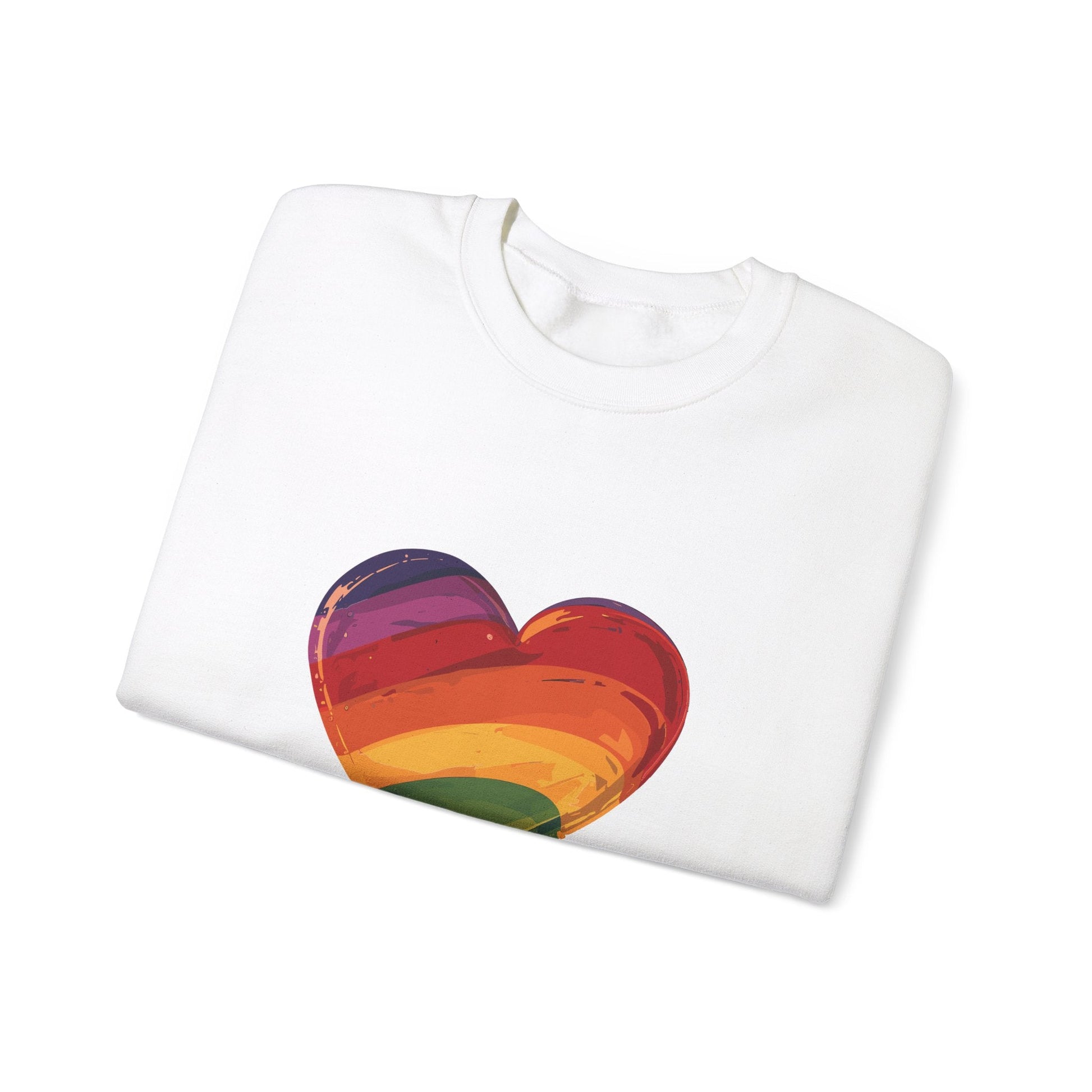 Cartoon Rainbow Heart - Unisex Sweatshirt - Sweatshirt - The Lucky Wombat