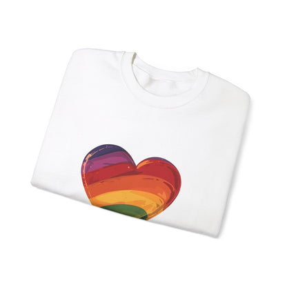Cartoon Rainbow Heart - Unisex Sweatshirt - Sweatshirt - The Lucky Wombat