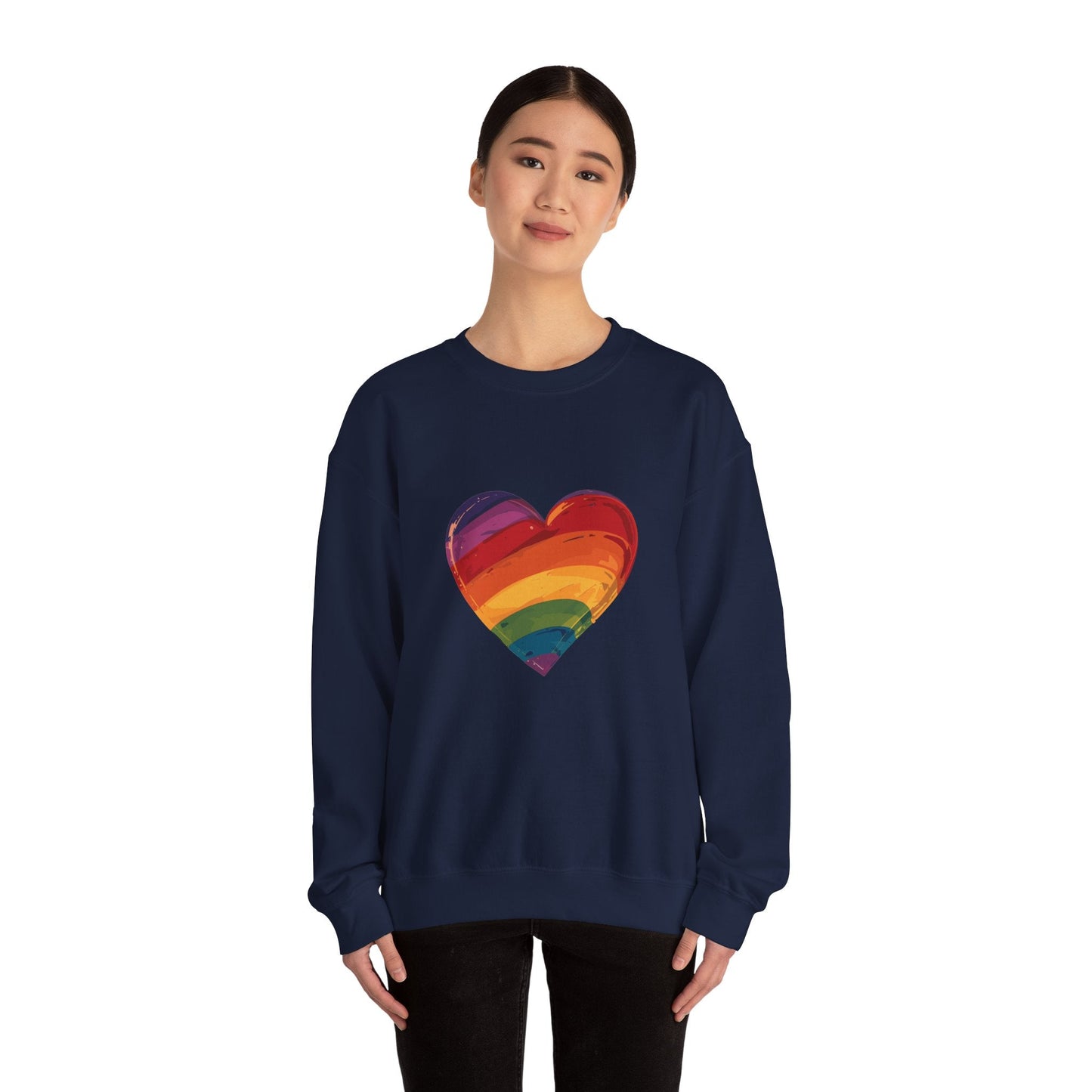 Cartoon Rainbow Heart - Unisex Sweatshirt - Sweatshirt - The Lucky Wombat
