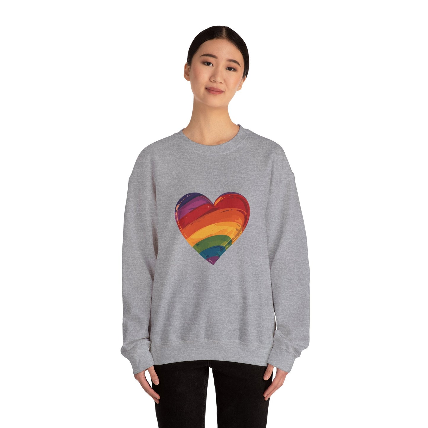 Cartoon Rainbow Heart - Unisex Sweatshirt - Sweatshirt - The Lucky Wombat