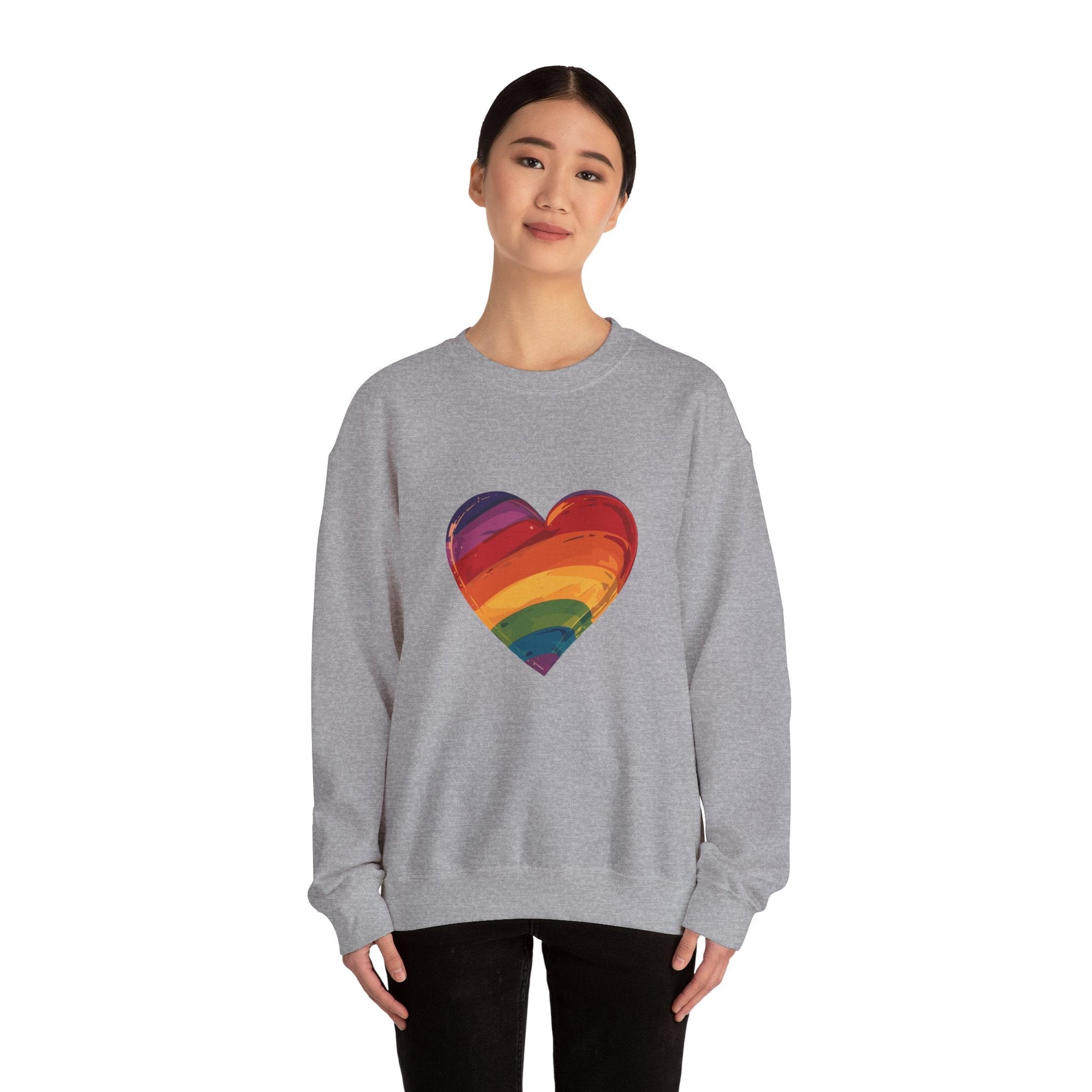 Cartoon Rainbow Heart - Unisex Sweatshirt - Sweatshirt - The Lucky Wombat