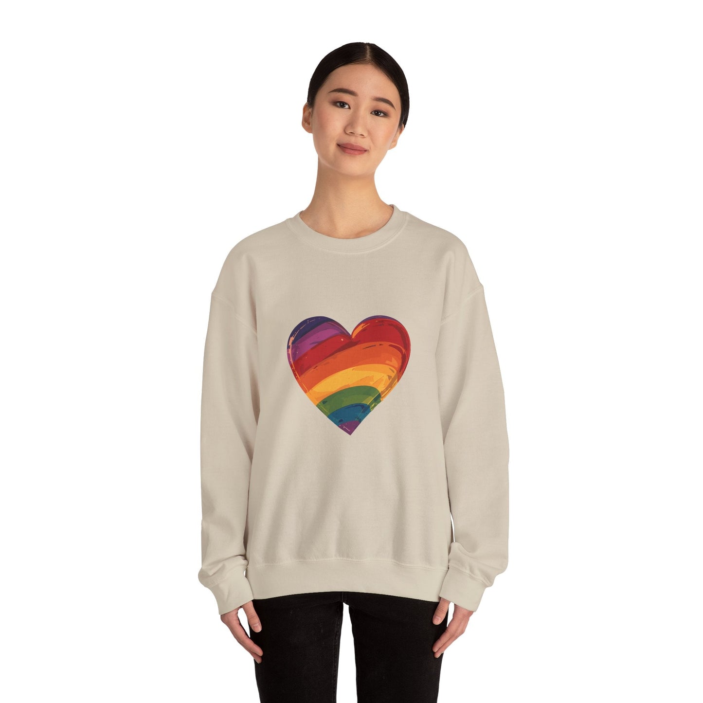 Cartoon Rainbow Heart - Unisex Sweatshirt - Sweatshirt - The Lucky Wombat
