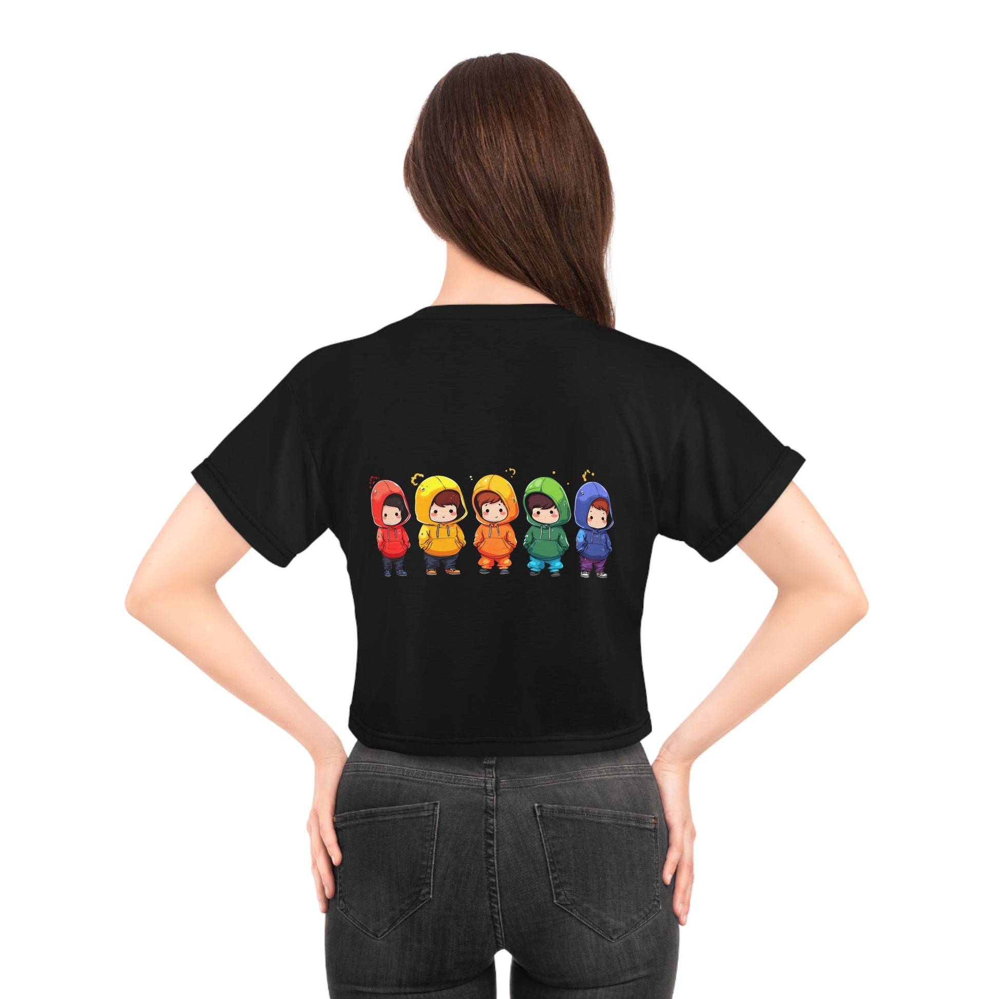 Cutties in Hoodies - White Crop Top - All Over Prints - The Lucky Wombat