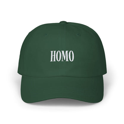 Dad Cap - Homo Cap, White on Dark - Hats - The Lucky Wombat