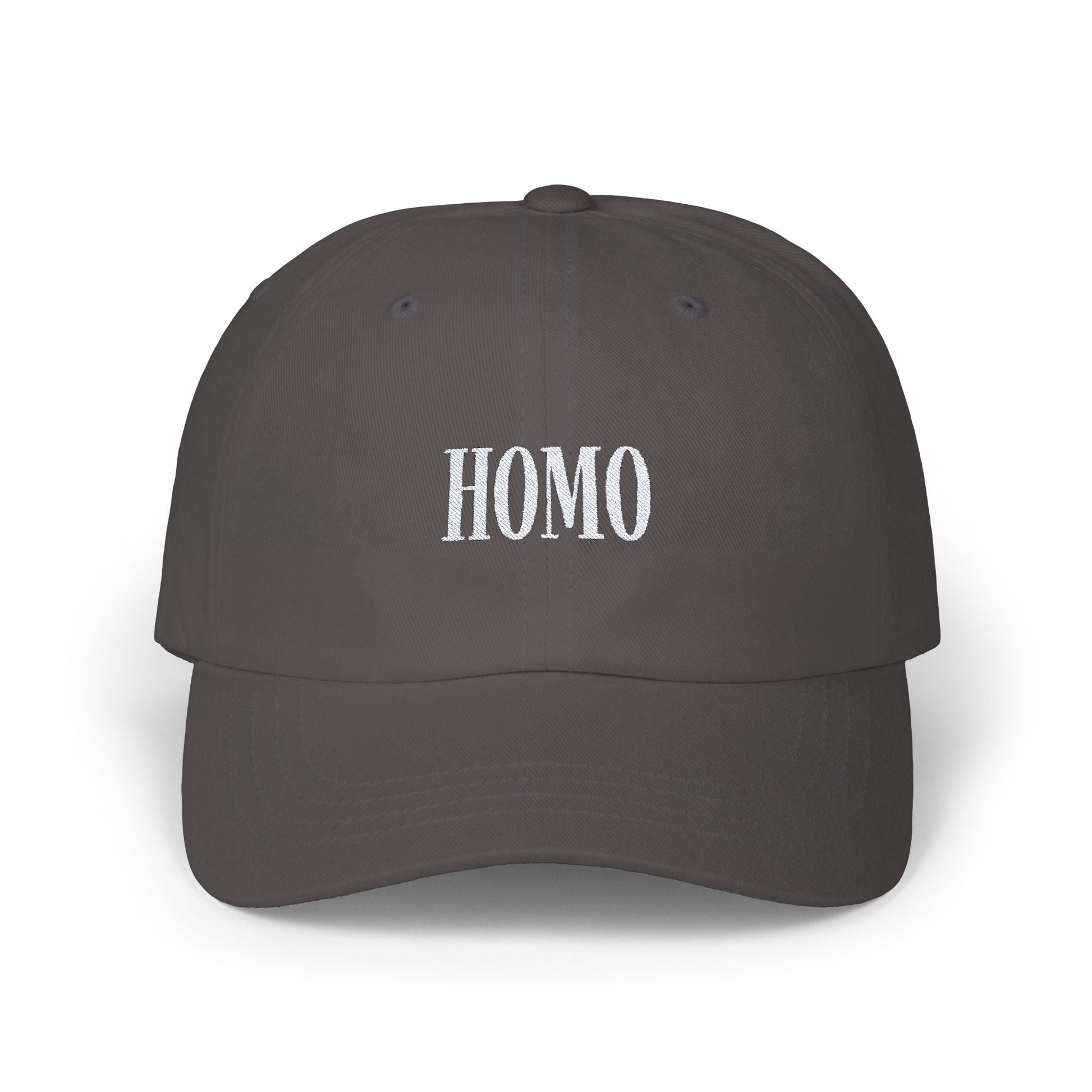 Dad Cap - Homo Cap, White on Dark - Hats - The Lucky Wombat