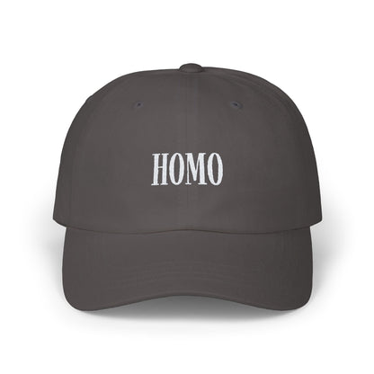 Dad Cap - Homo Cap, White on Dark - Hats - The Lucky Wombat