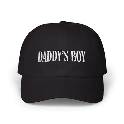 Daddy's Boy Cap - White on Dark - Hats - The Lucky Wombat