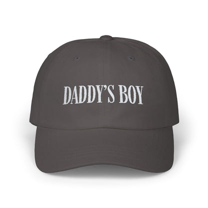 Daddy's Boy Cap - White on Dark - Hats - The Lucky Wombat