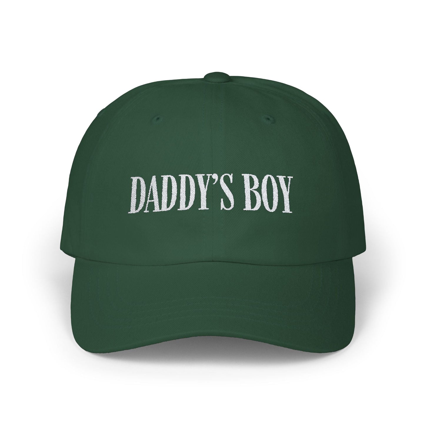Daddy's Boy Cap - White on Dark - Hats - The Lucky Wombat