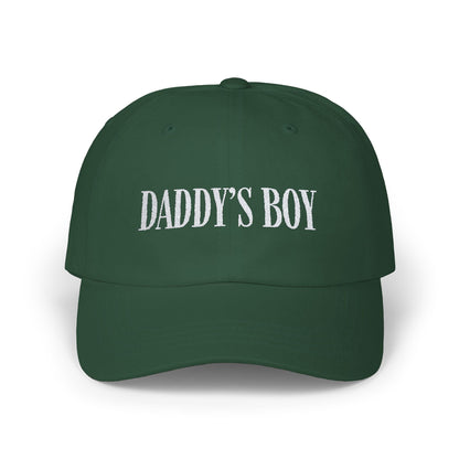 Daddy's Boy Cap - White on Dark - Hats - The Lucky Wombat