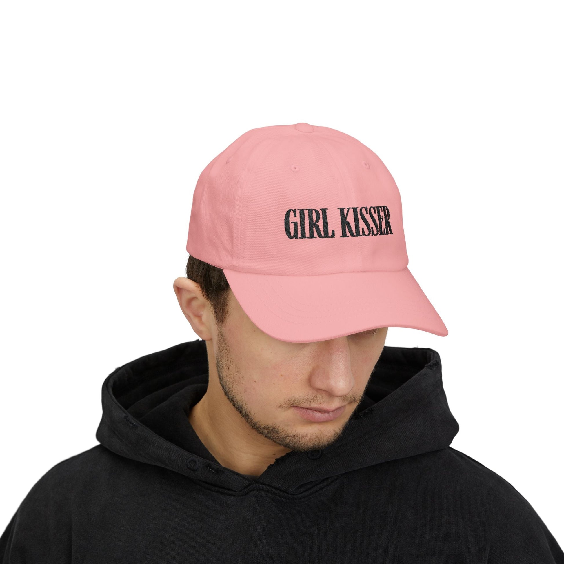 Girl Kisser Cap, Black on Light - Hats - The Lucky Wombat