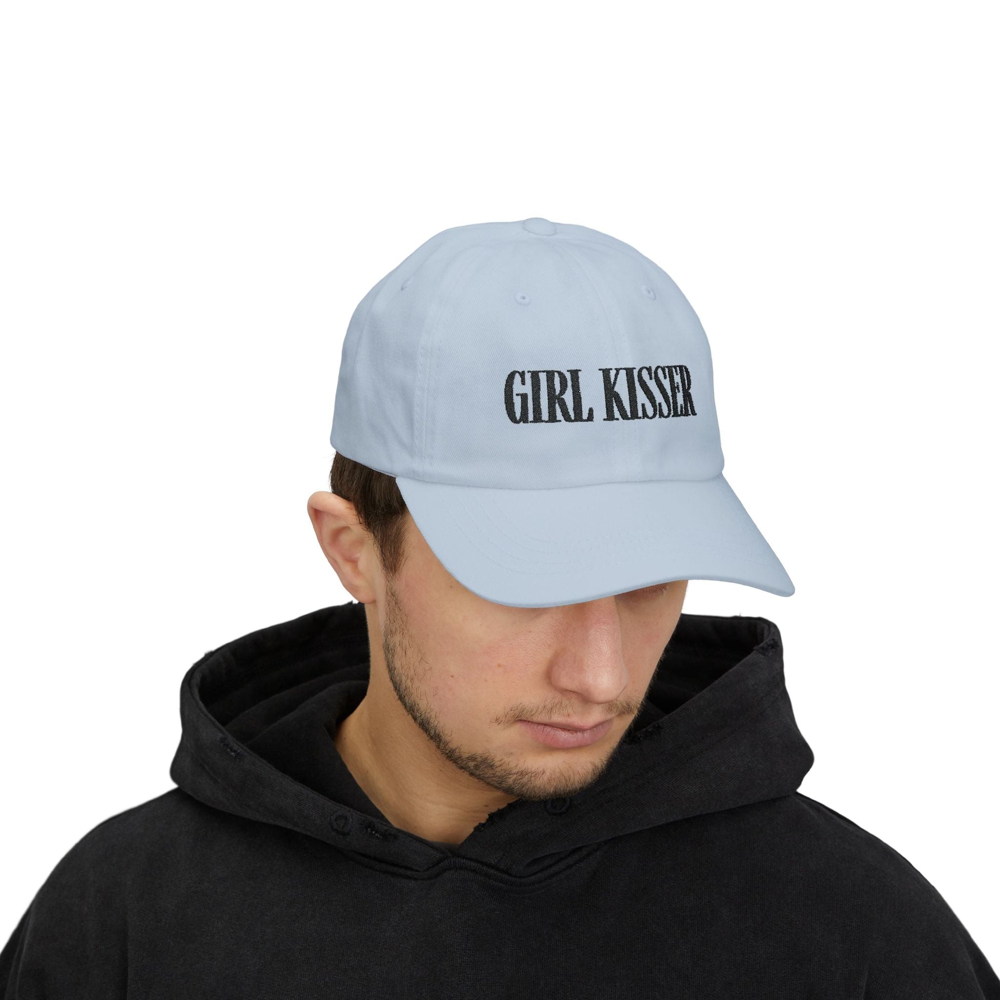 Girl Kisser Cap, Black on Light - Hats - The Lucky Wombat