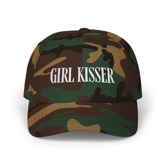 Girl Kisser Cap, White on Dark - Hats - The Lucky Wombat