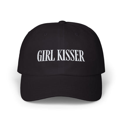 Girl Kisser Cap, White on Dark - Hats - The Lucky Wombat