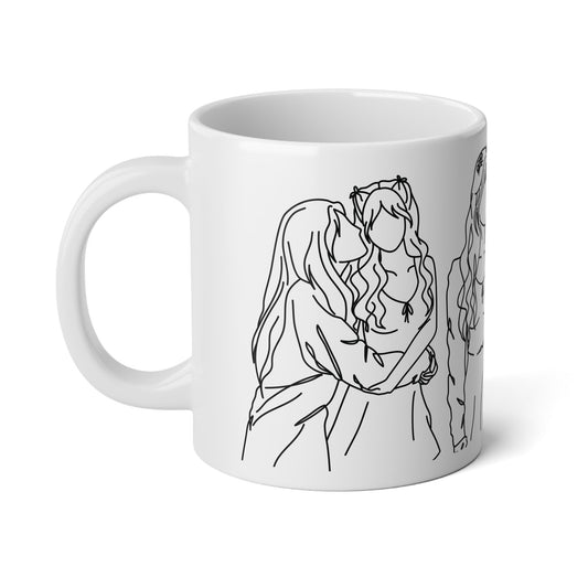 Happy Lesbian Couple Mega Mug - 20oz Ceramic Coffee Cup - Mug - The Lucky Wombat