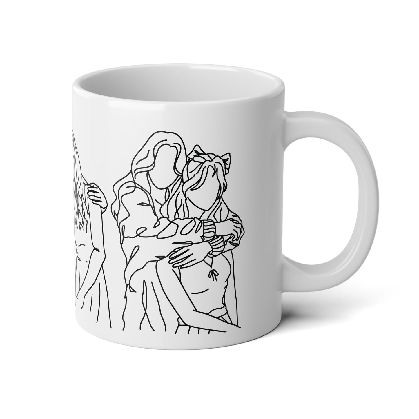 Happy Lesbian Couple Mega Mug - 20oz Ceramic Coffee Cup - Mug - The Lucky Wombat