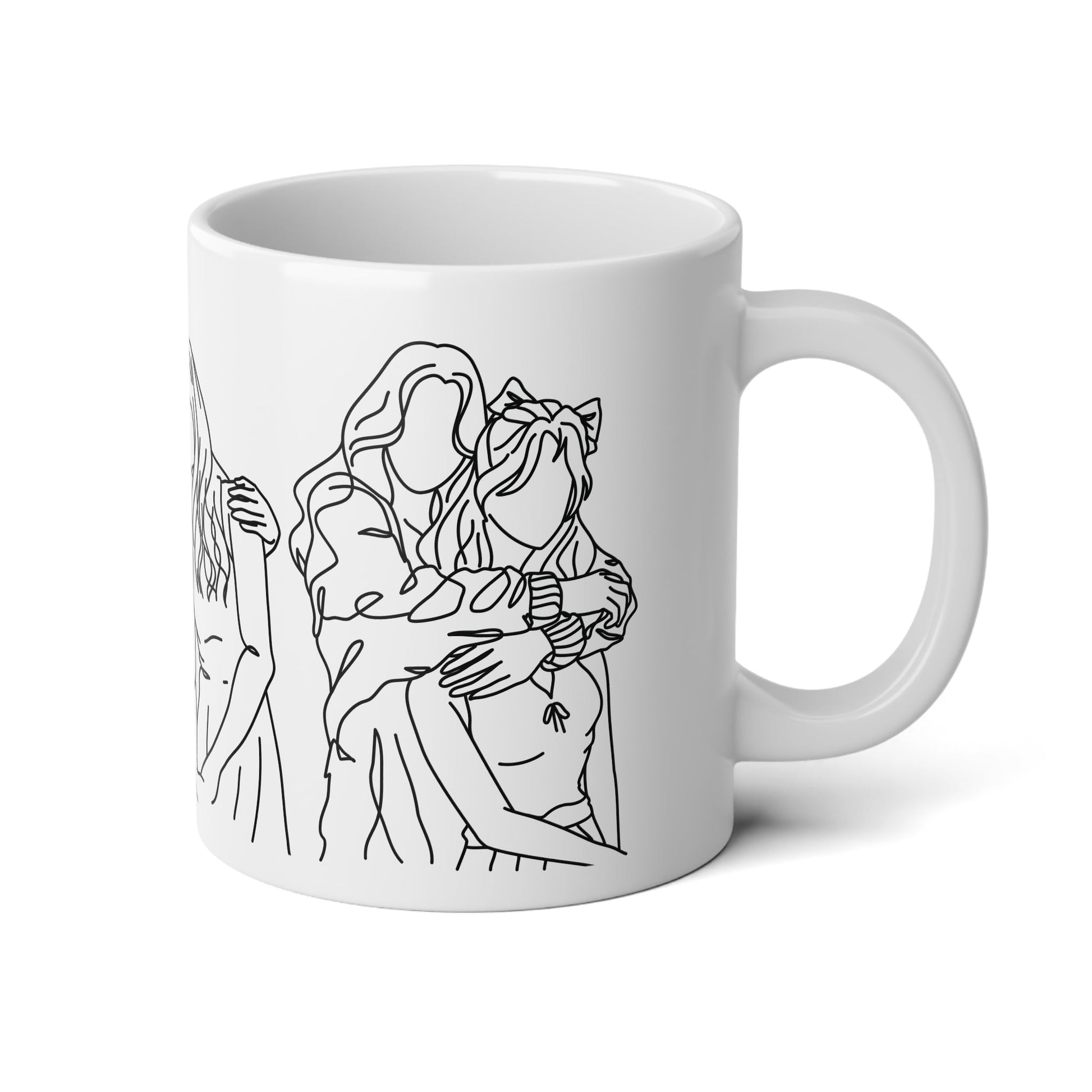 Happy Lesbian Couple Mega Mug - 20oz Ceramic Coffee Cup - Mug - The Lucky Wombat