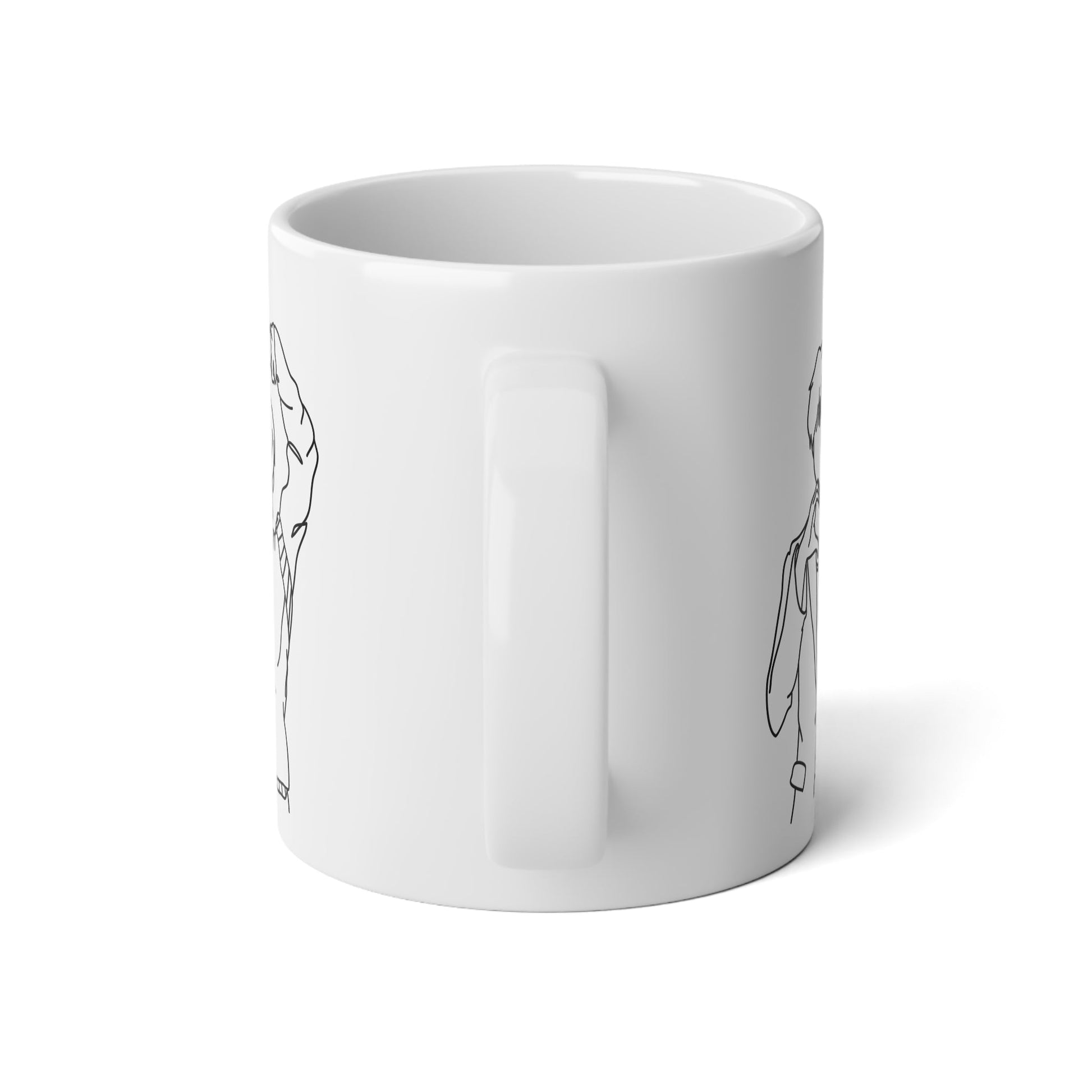 Heart Hands Line Art Mug - 20oz Ceramic Mega Mug - Mug - The Lucky Wombat