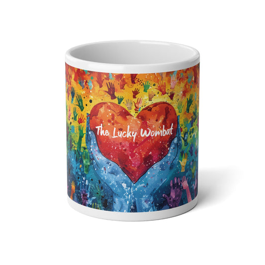 Hearts Pride Mug, 20oz - Mug - The Lucky Wombat