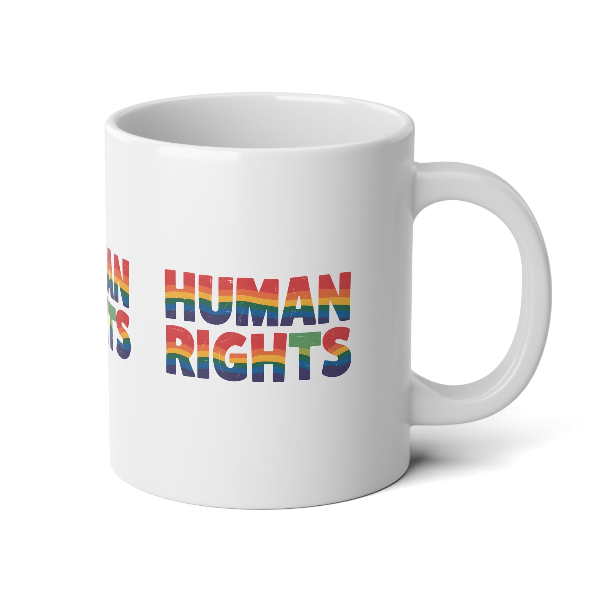 Human Rights ,White Big Mug, 20oz - Mug - The Lucky Wombat