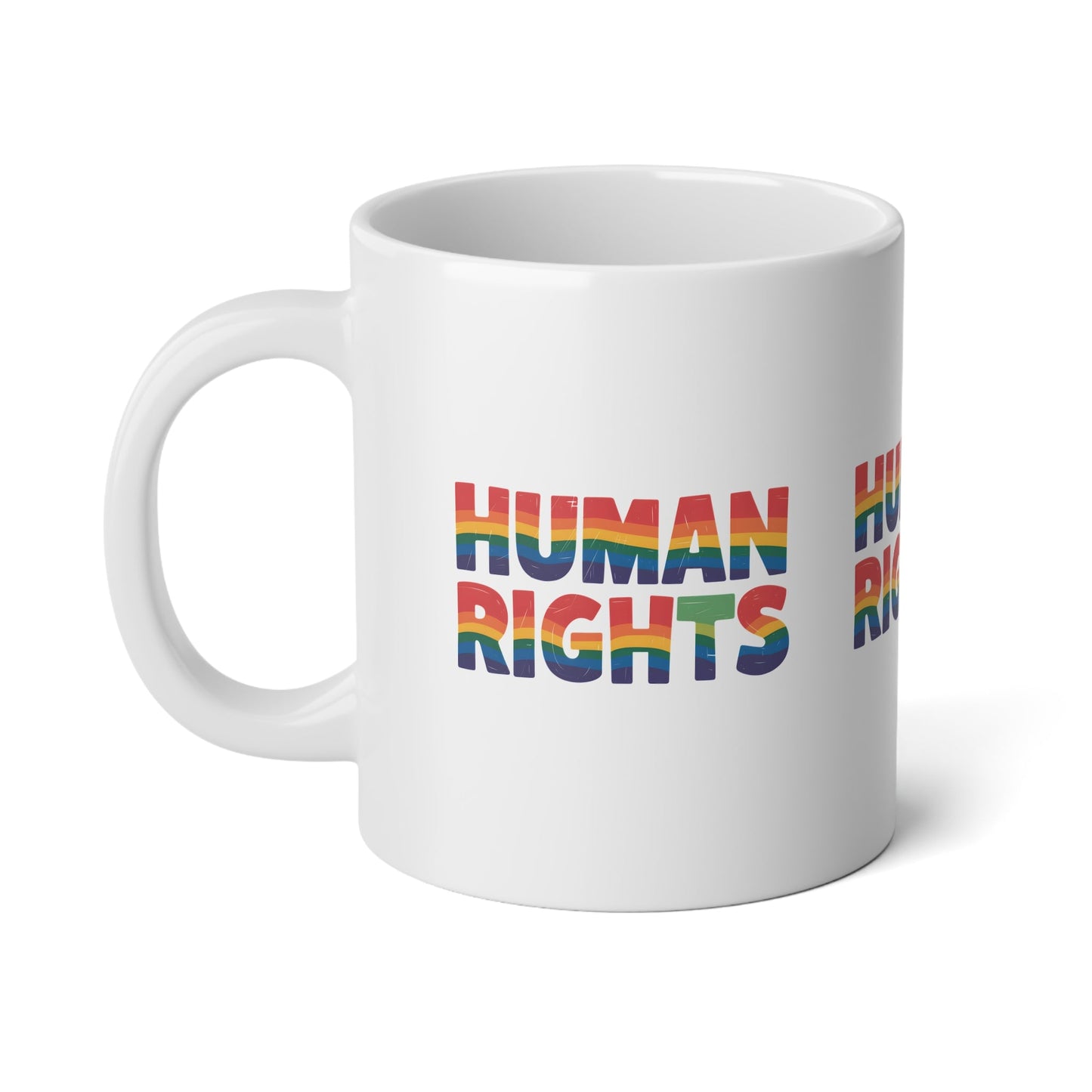 Human Rights ,White Big Mug, 20oz - Mug - The Lucky Wombat