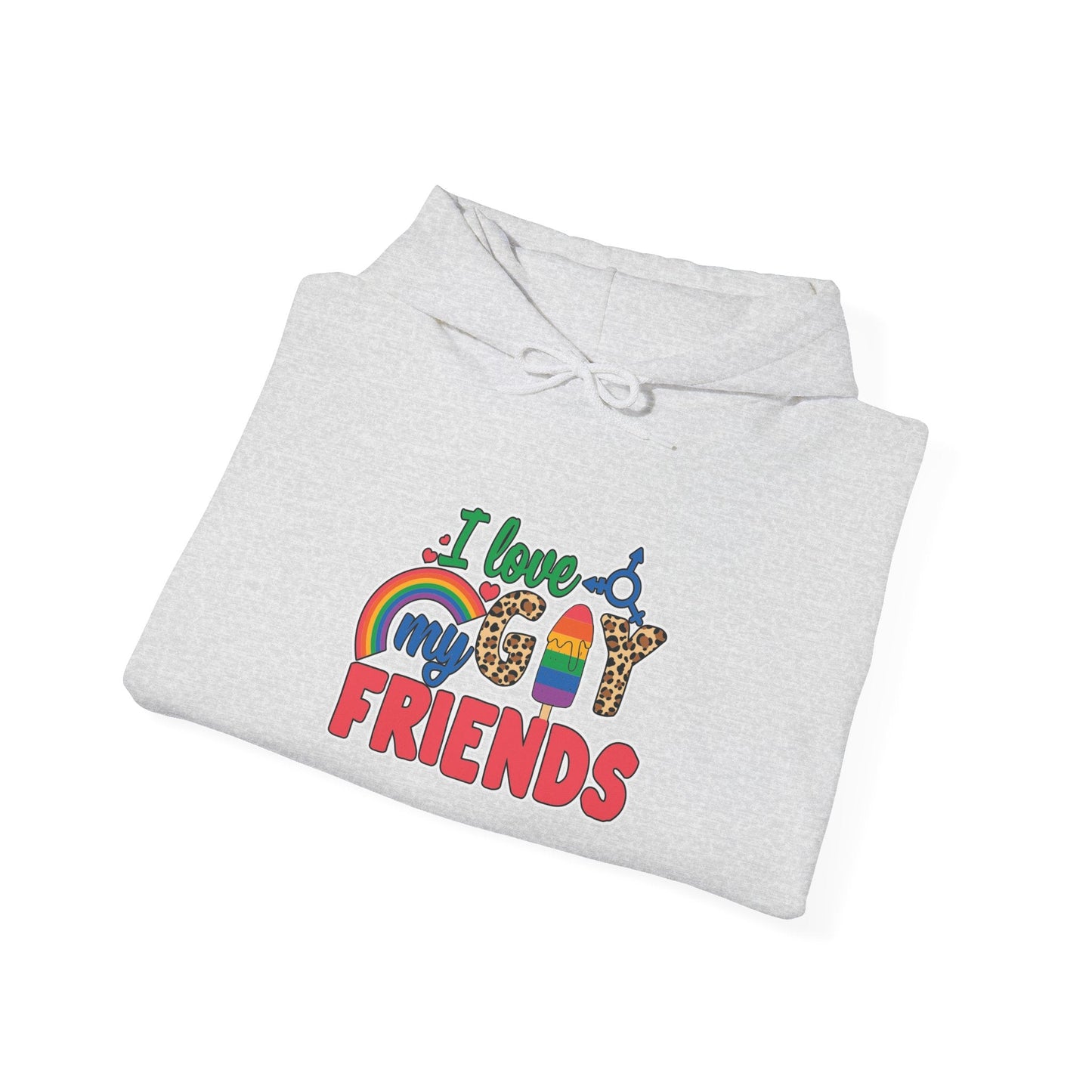 I Love My Gay Friends Hoodie - Hoodie - Light Pink- The Lucky Wombat