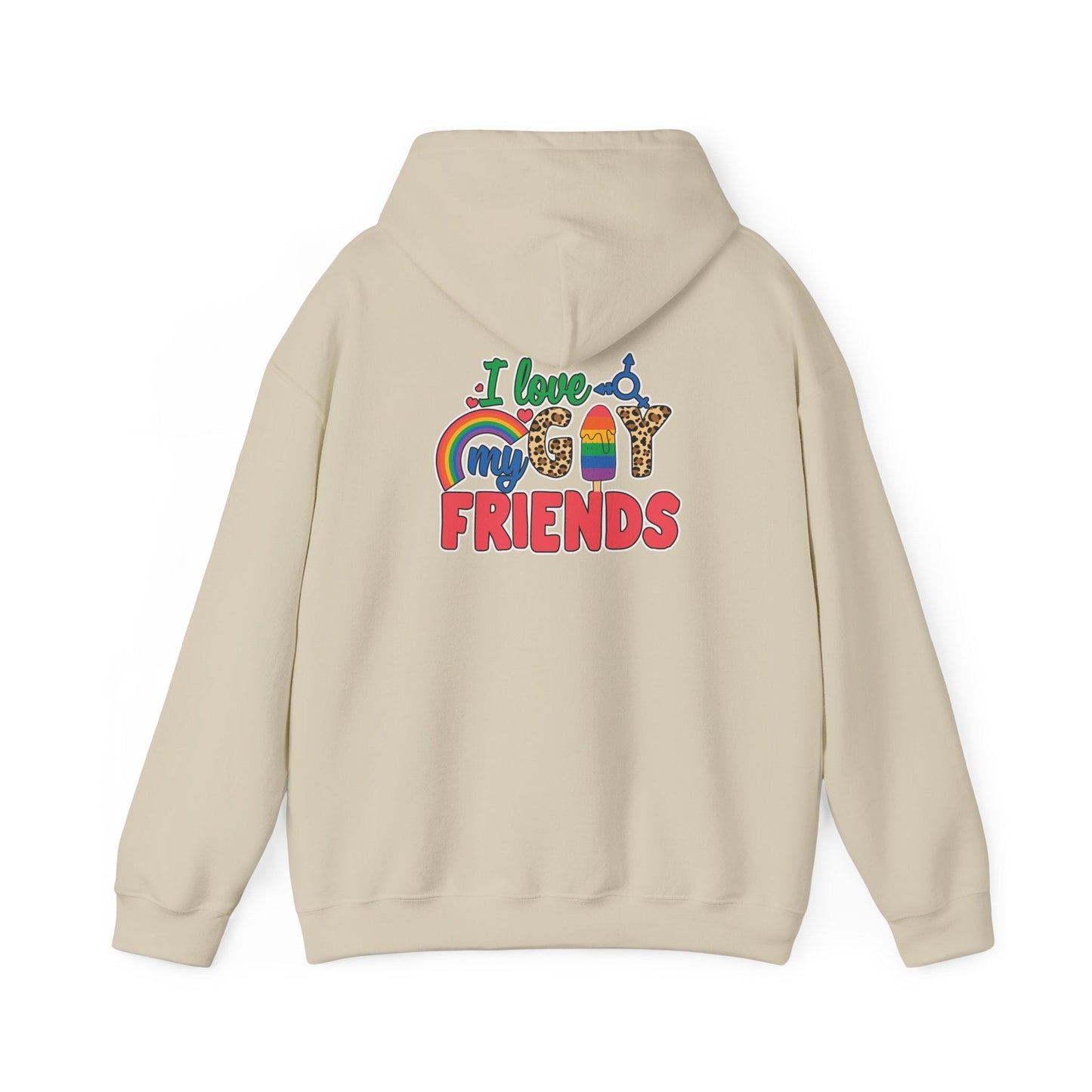 I Love My Gay Friends Hoodie - Hoodie - Light Pink- The Lucky Wombat