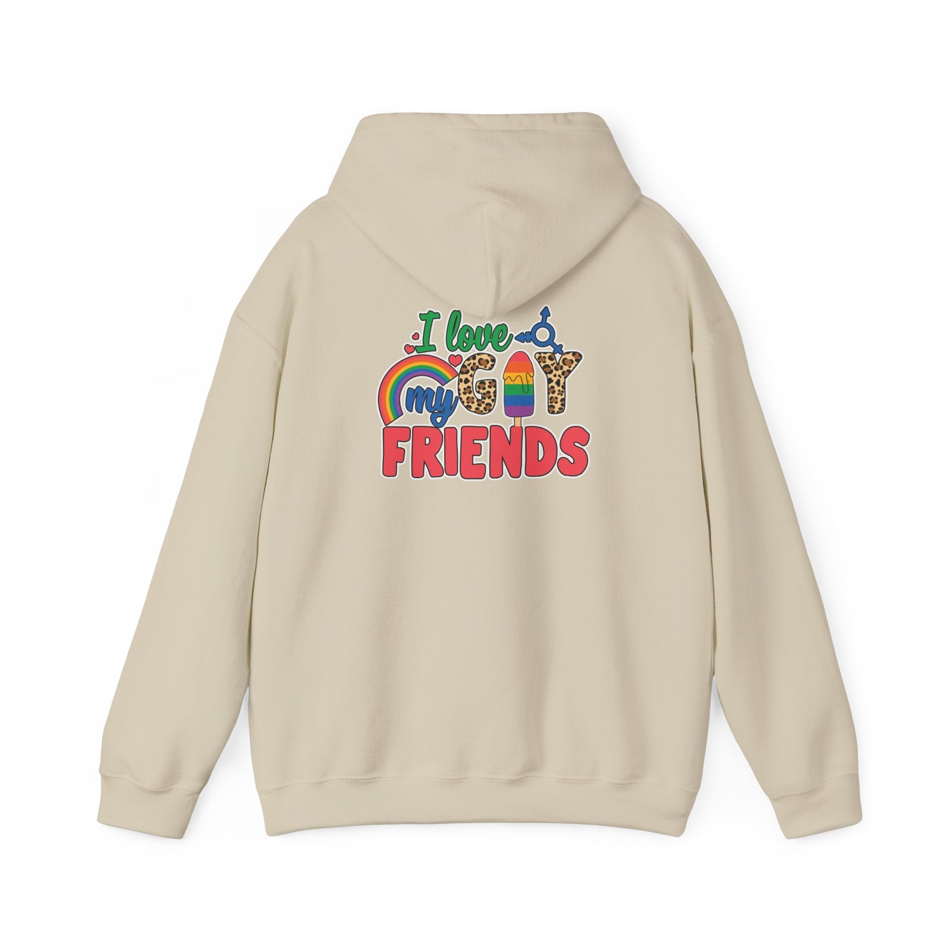 I Love My Gay Friends Hoodie - Hoodie - Light Pink- The Lucky Wombat