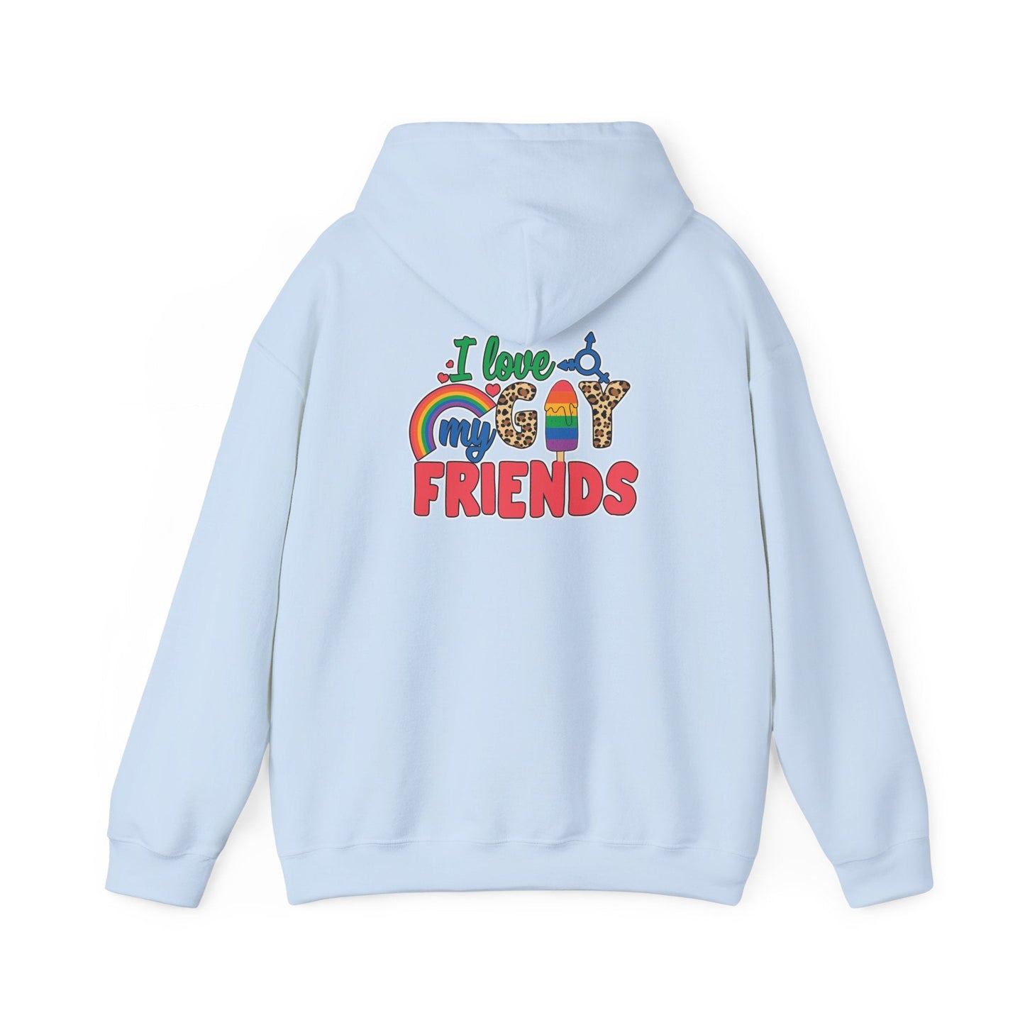 I Love My Gay Friends Hoodie - Hoodie - Light Pink- The Lucky Wombat