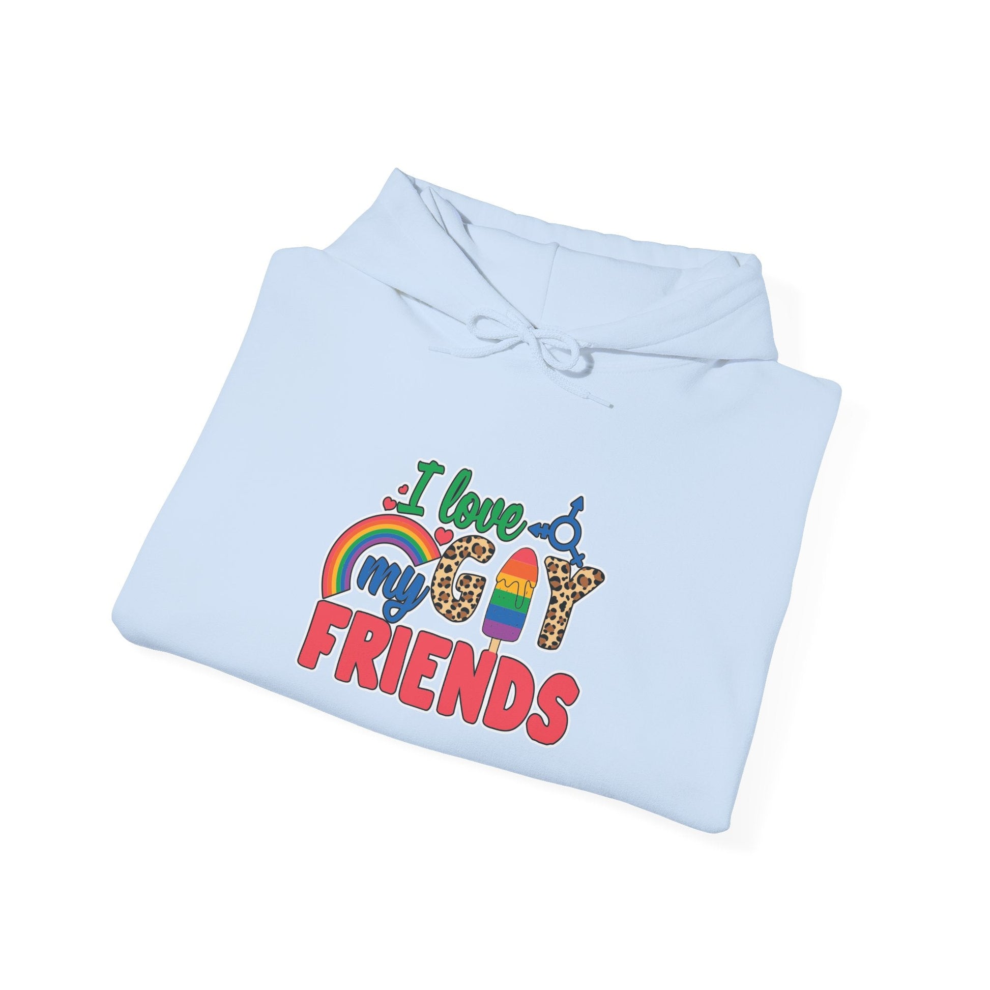 I Love My Gay Friends Hoodie - Hoodie - Light Pink- The Lucky Wombat