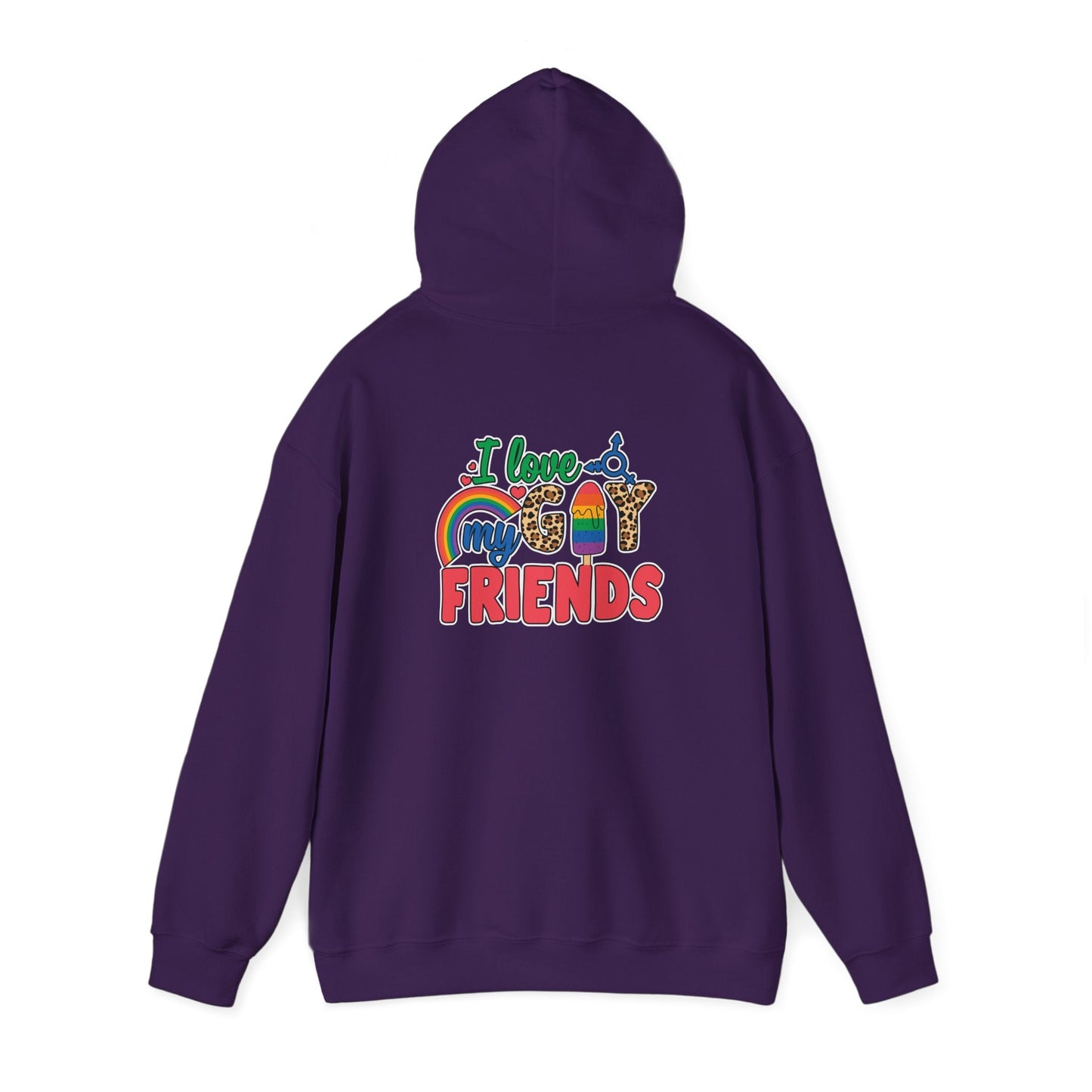 I Love My Gay Friends Hoodie - Hoodie - Light Pink- The Lucky Wombat