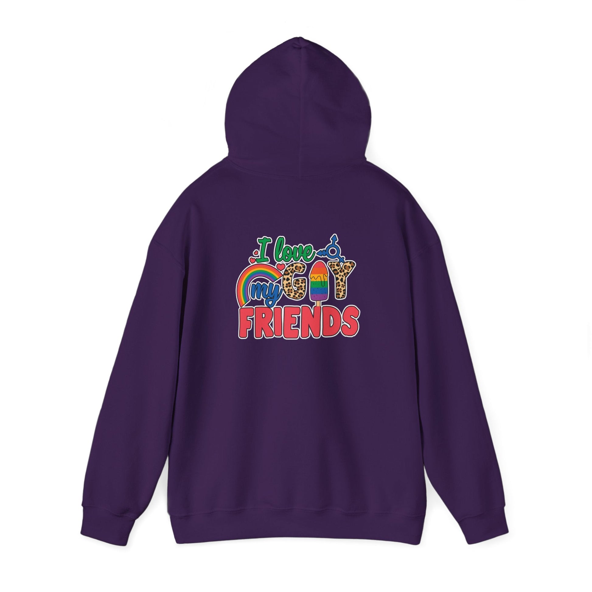 I Love My Gay Friends Hoodie - Hoodie - Light Pink- The Lucky Wombat