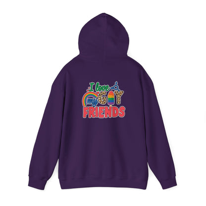 I Love My Gay Friends Hoodie - Hoodie - Light Pink- The Lucky Wombat