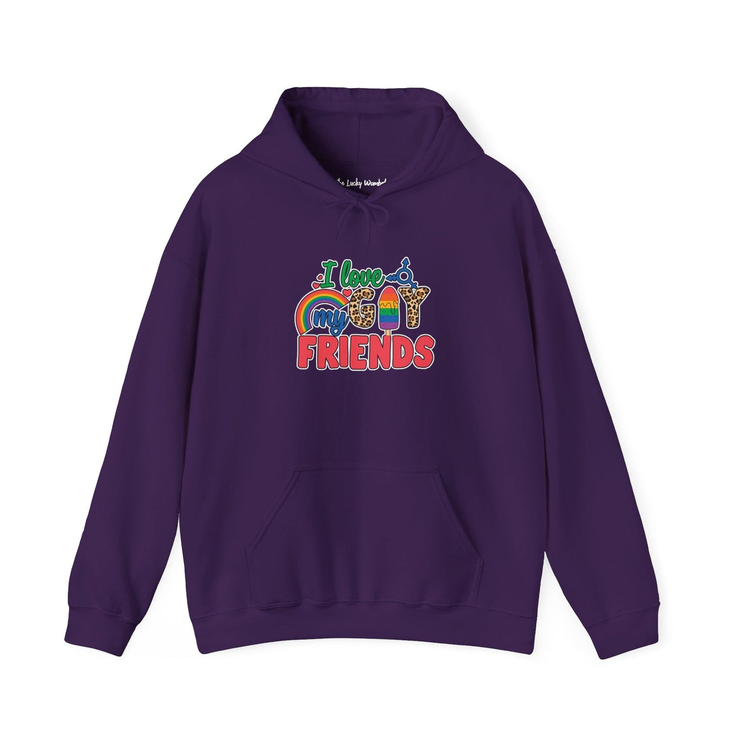I Love My Gay Friends Hoodie - Hoodie - Purple- The Lucky Wombat