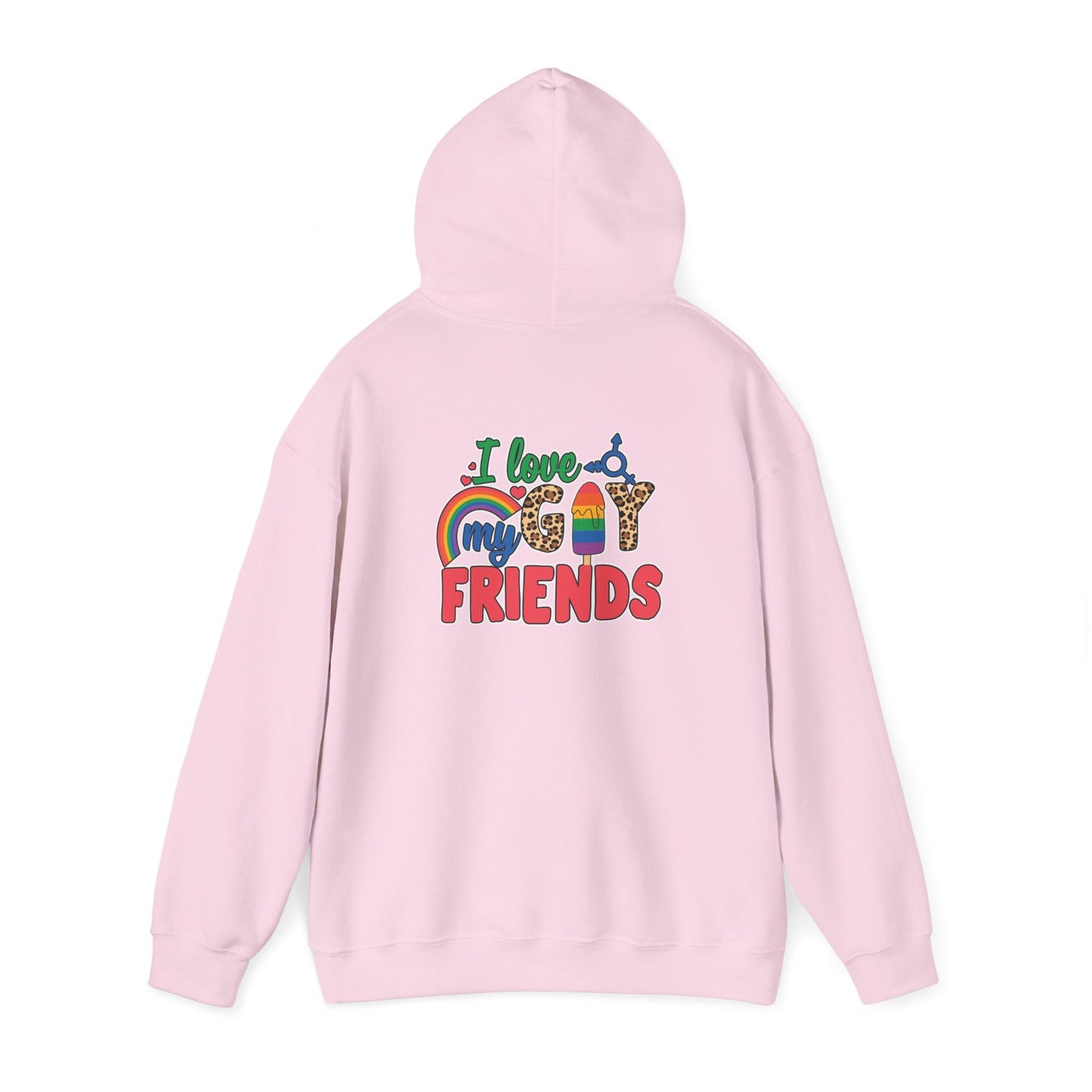 I Love My Gay Friends Hoodie - Hoodie - Light Pink- The Lucky Wombat
